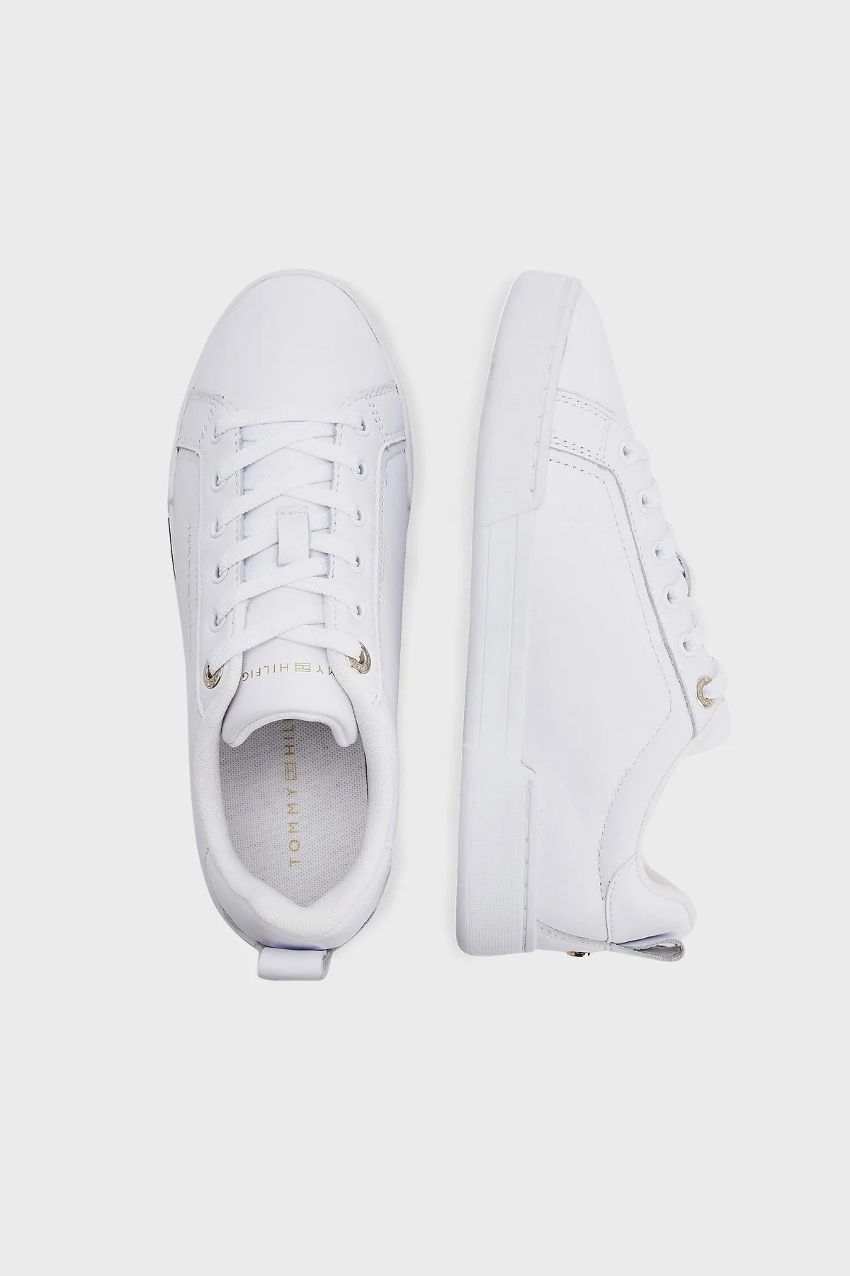 Tommy Hilfiger Deri Sneaker Bayan Ayakkabı FW0FW06729 YBR BEYAZ - 5