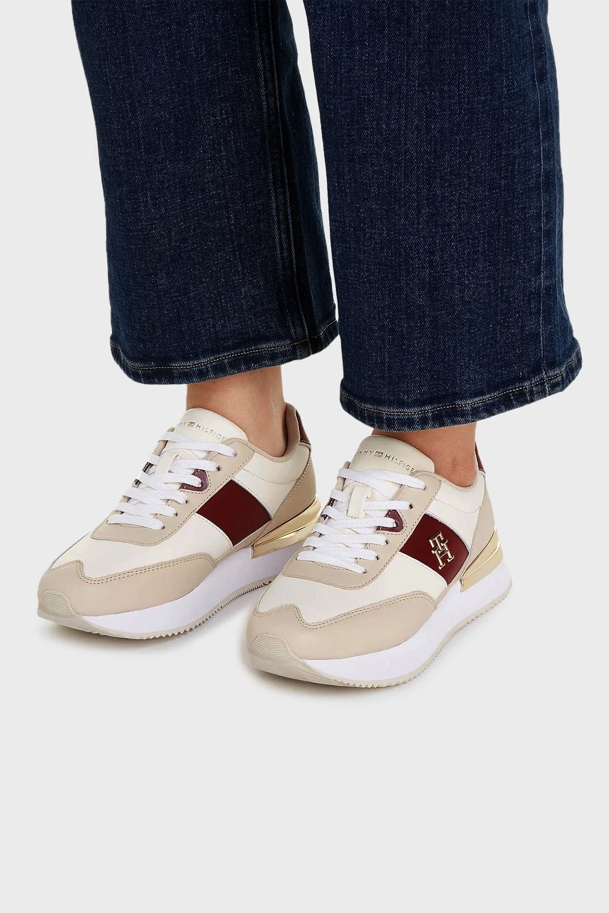 Tommy Hilfiger Deri Sneaker Bayan Ayakkabı FW0FW07306 YBH BEYAZ - 2