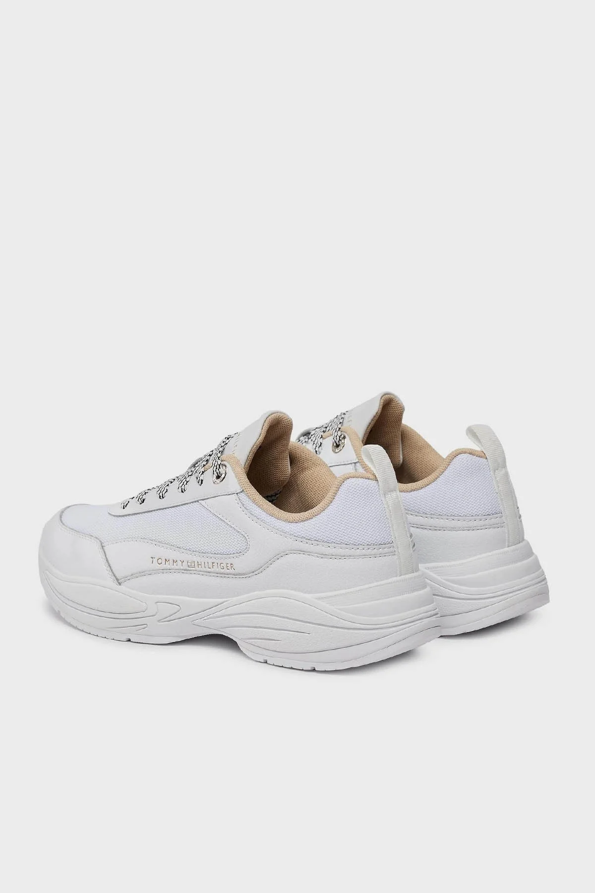 Tommy Hilfiger Deri Sneaker Bayan Ayakkabı FW0FW07708 YBS BEYAZ - 4