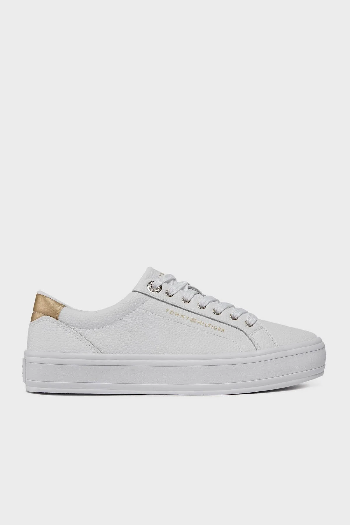 Tommy Hilfiger Deri Sneaker Bayan Ayakkabı FW0FW07778 YBS BEYAZ - 1