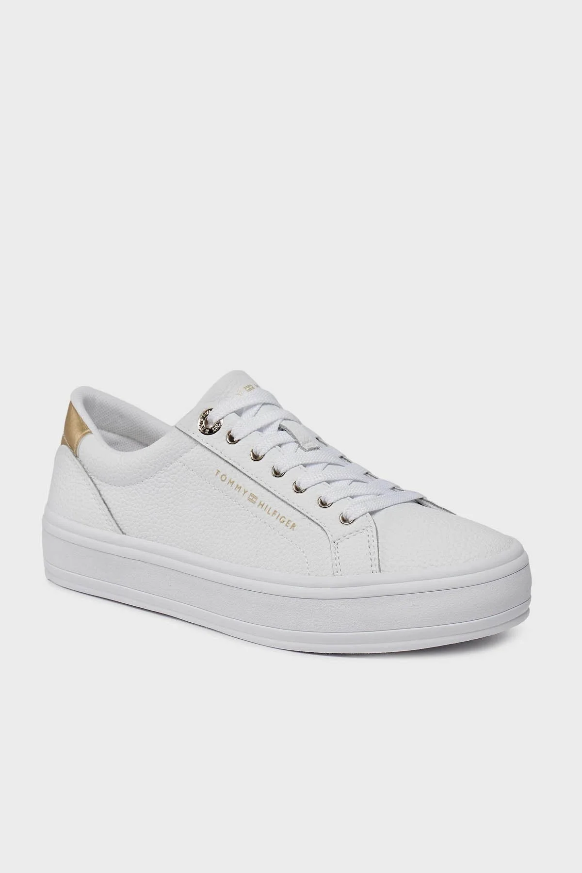 Tommy Hilfiger Deri Sneaker Bayan Ayakkabı FW0FW07778 YBS BEYAZ - 2