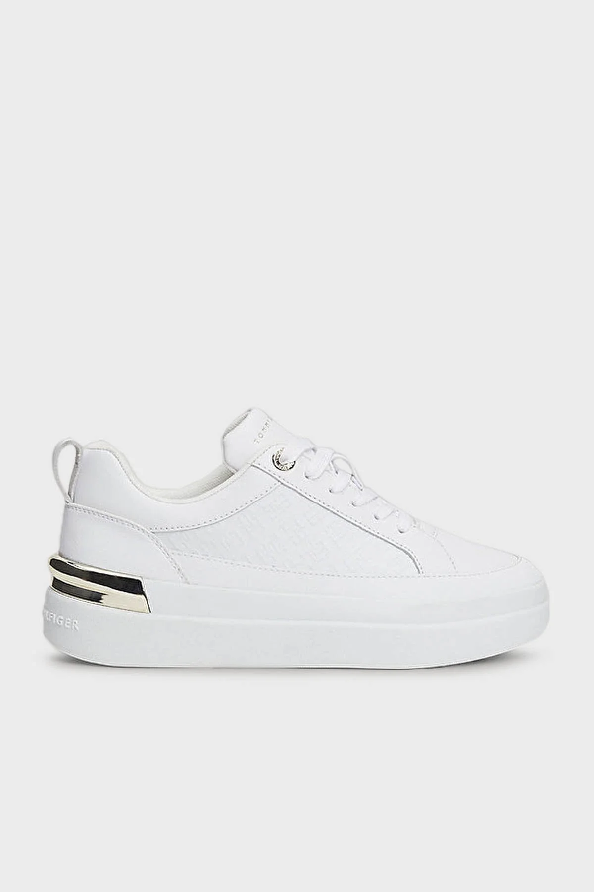 Tommy Hilfiger Deri Sneaker Bayan Ayakkabı FW0FW07808 YBS BEYAZ - 1