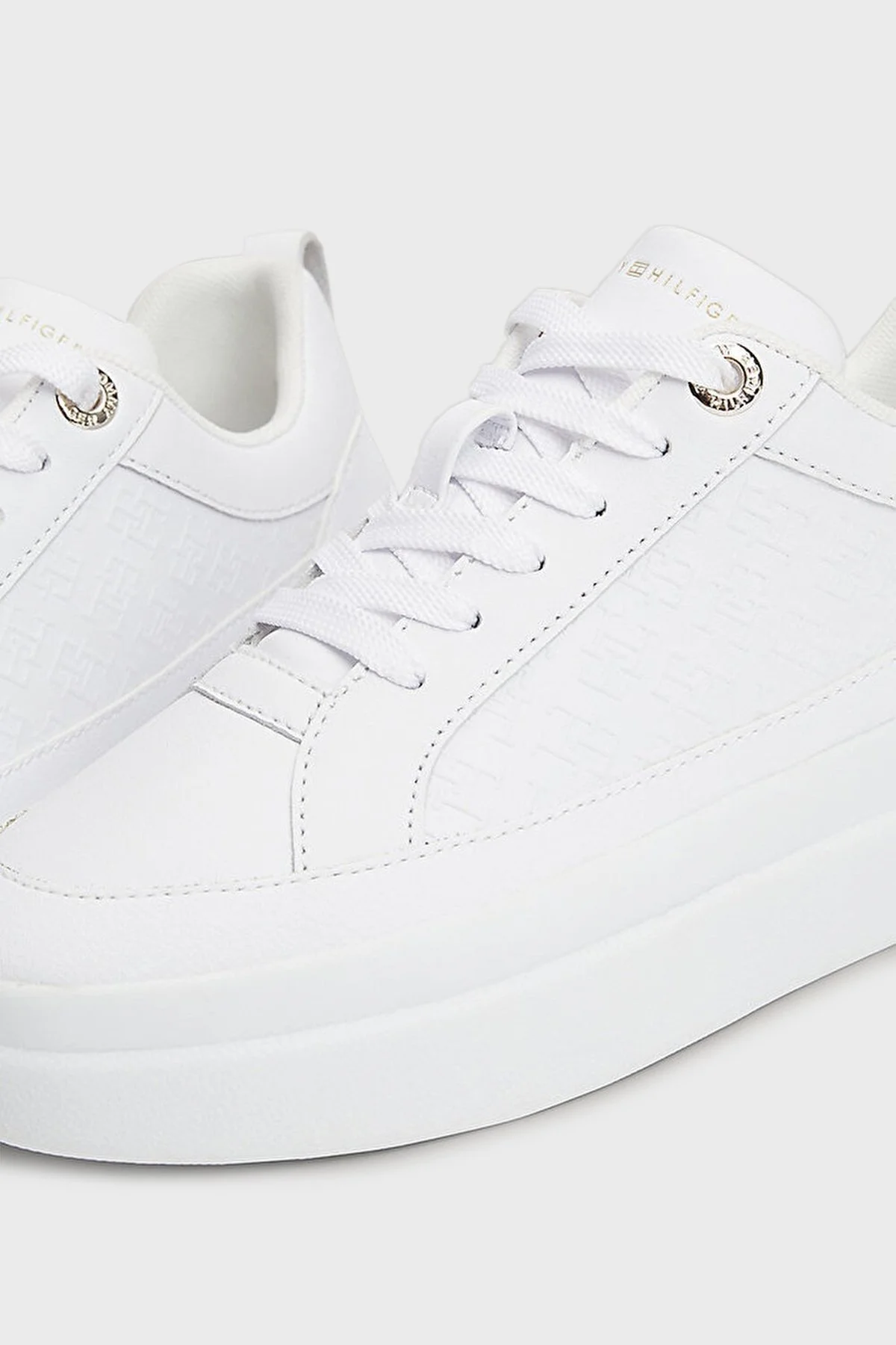 Tommy Hilfiger Deri Sneaker Bayan Ayakkabı FW0FW07808 YBS BEYAZ - 3