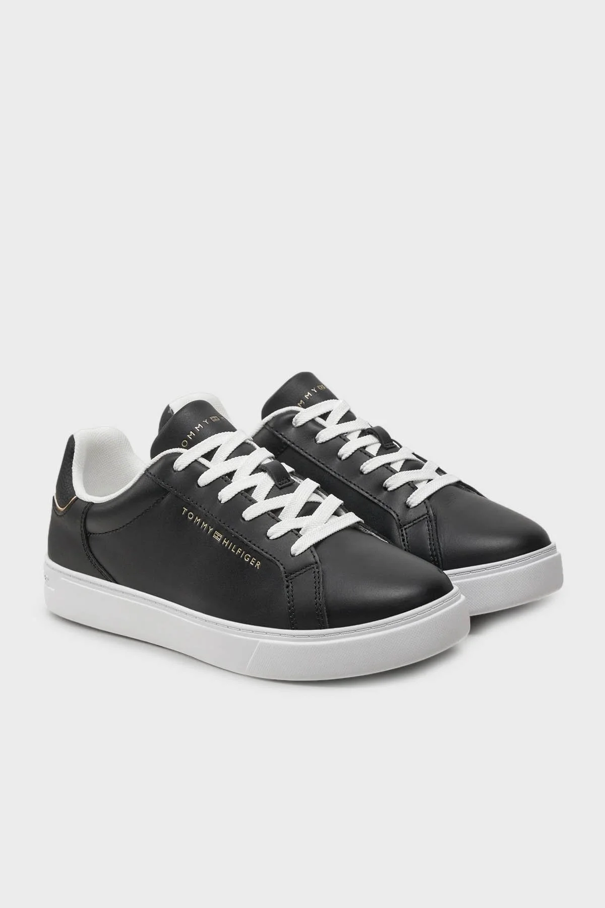 Tommy Hilfiger Deri Sneaker Bayan Ayakkabı FW0FW08000 BDS SİYAH - 2