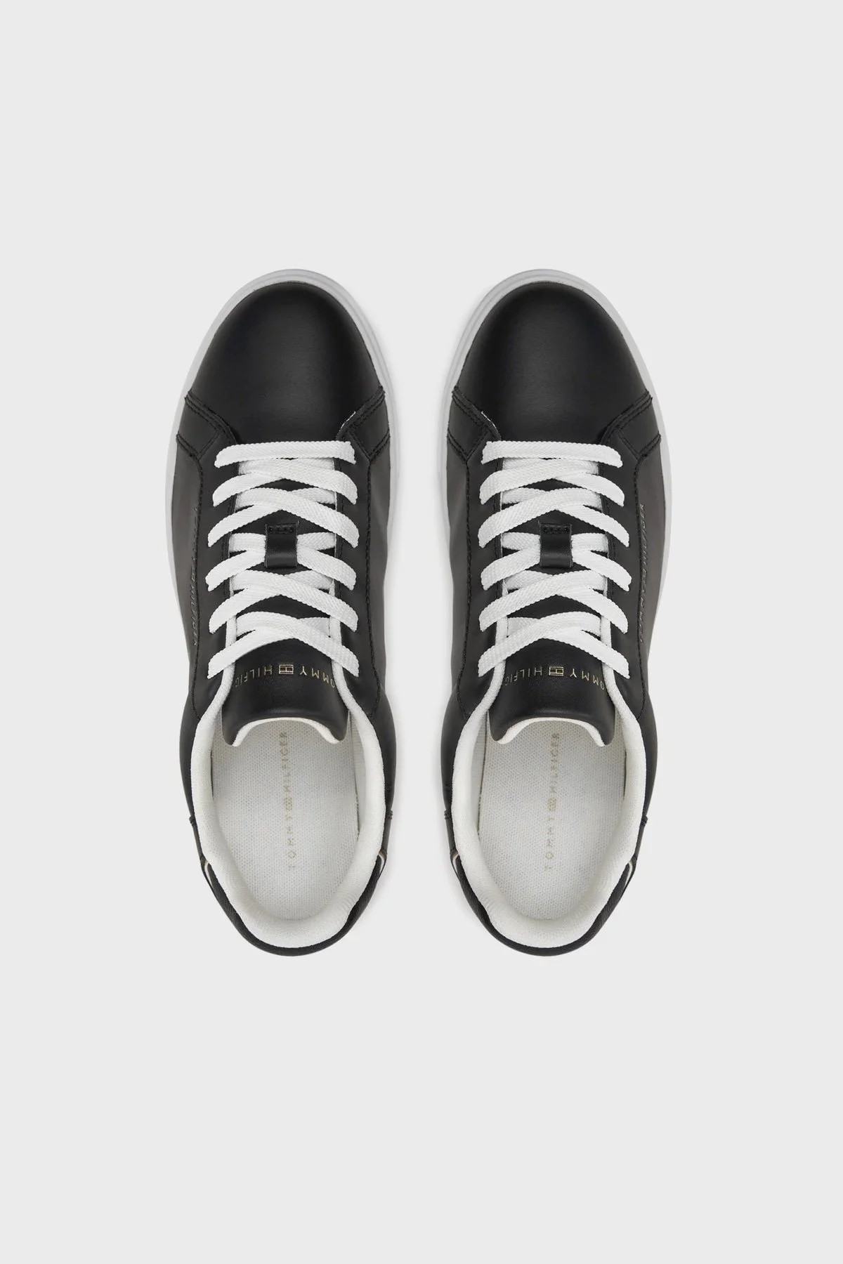 Tommy Hilfiger Deri Sneaker Bayan Ayakkabı FW0FW08000 BDS SİYAH - 5