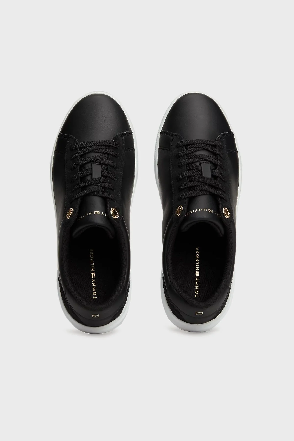 Tommy Hilfiger Deri Sneaker Bayan Ayakkabı FW0FW08123 BDS SİYAH - 4