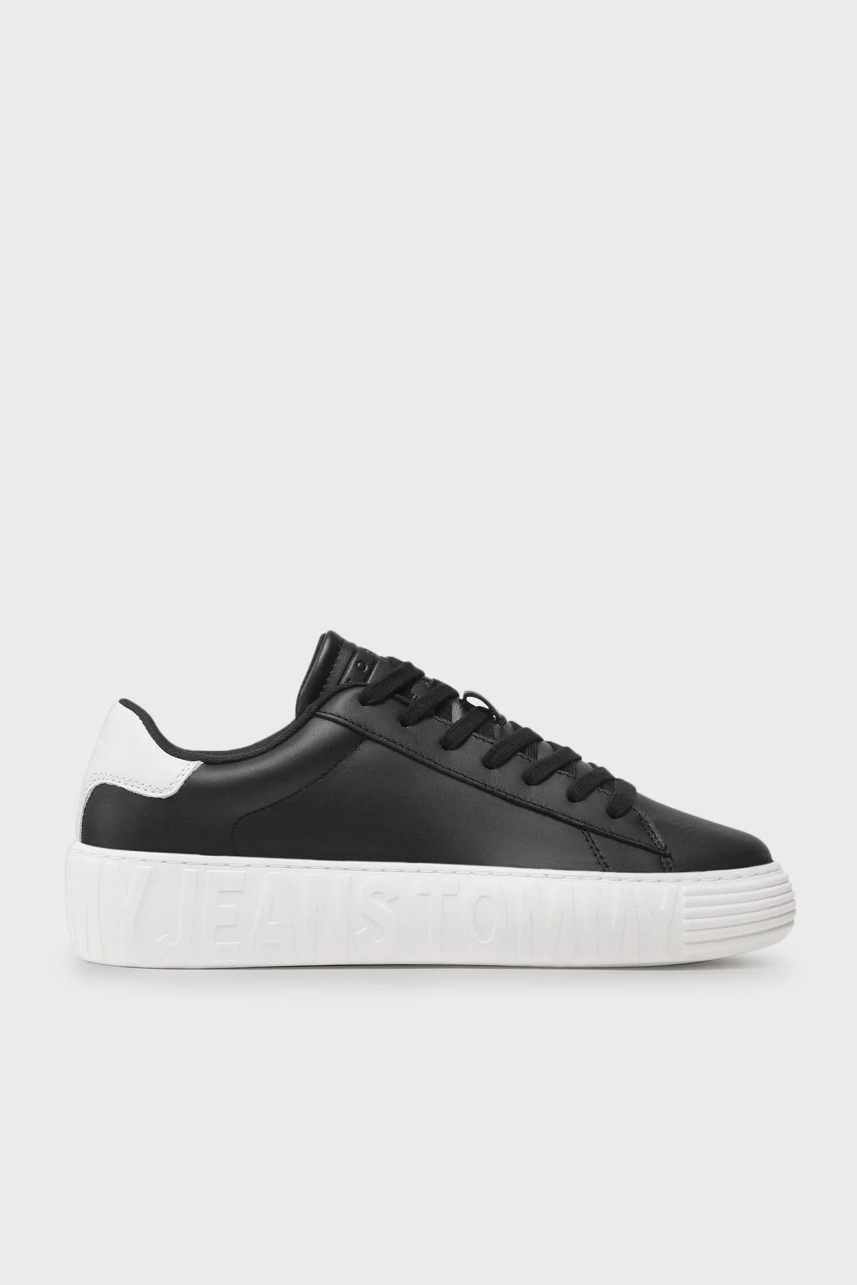 Tommy Hilfiger Deri Sneaker Erkek Ayakkabı EM0EM01159 BDS SİYAH - 1