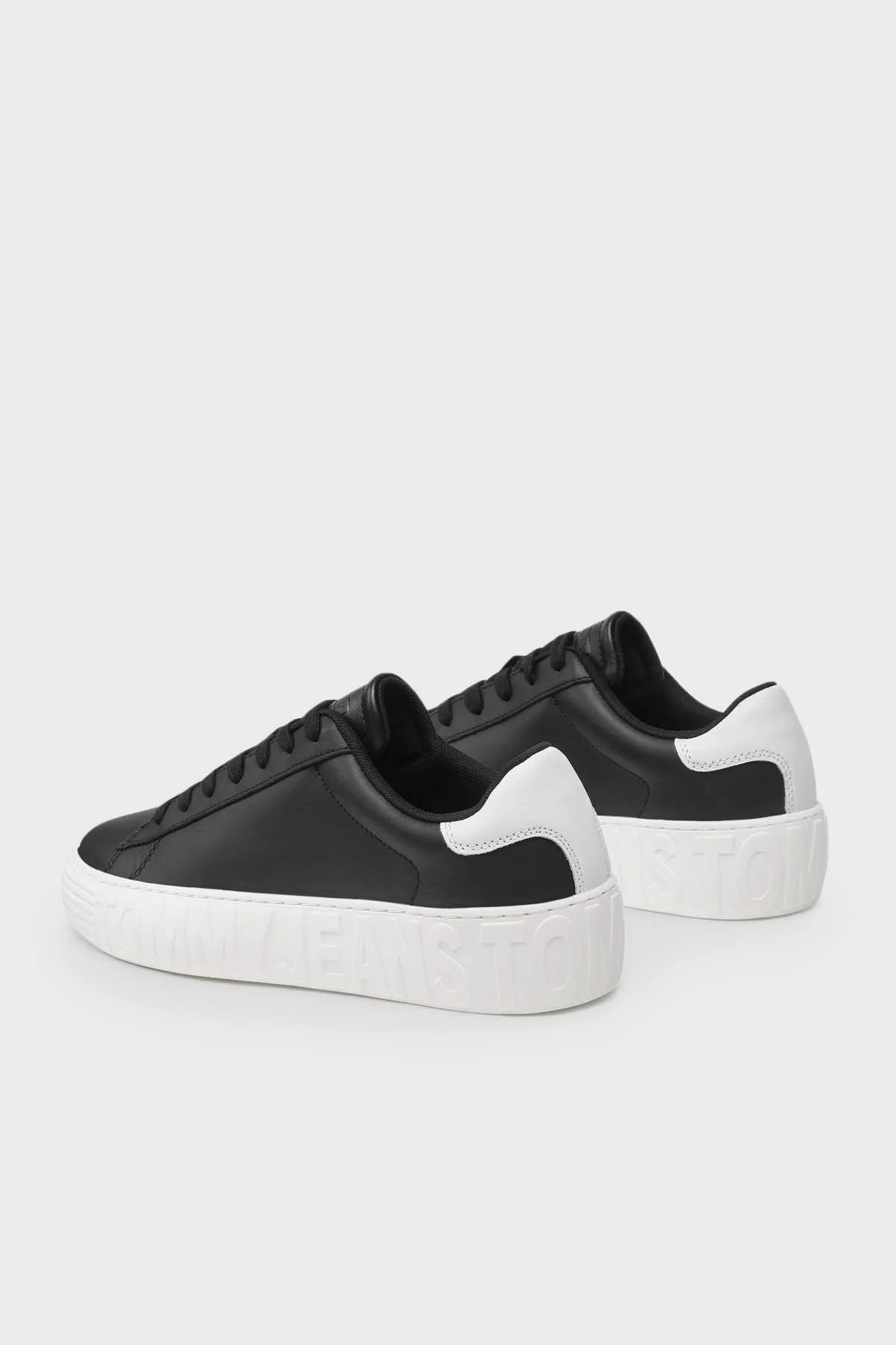 Tommy Hilfiger Deri Sneaker Erkek Ayakkabı EM0EM01159 BDS SİYAH - 4