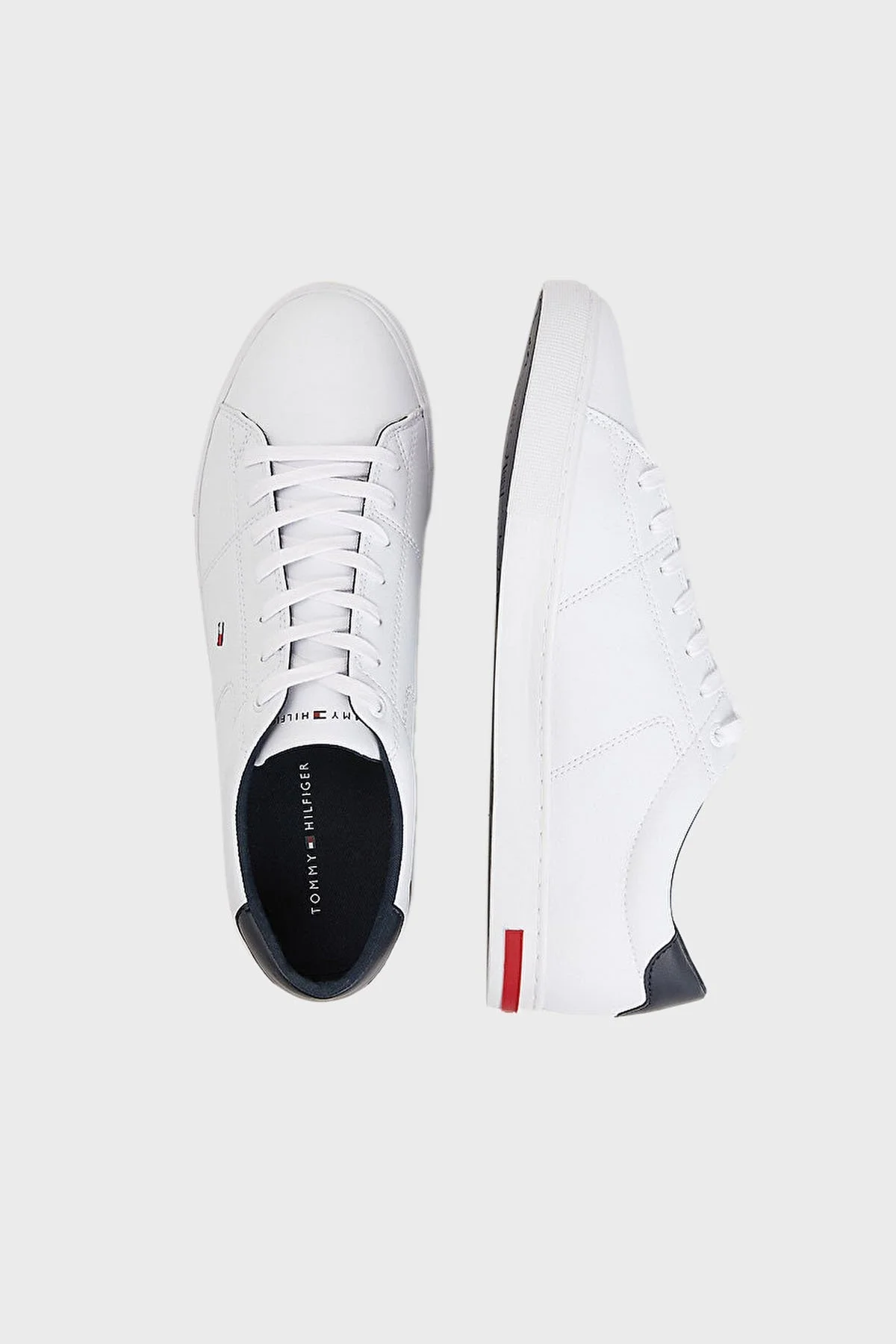 Tommy Hilfiger Deri Sneaker Erkek Ayakkabı FM0FM04047 YBR BEYAZ - 5