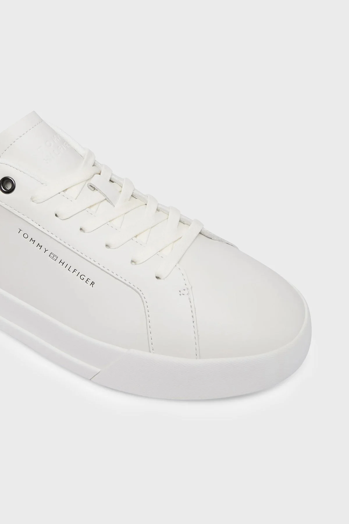 Tommy Hilfiger Deri Sneaker Erkek Ayakkabı FM0FM05879 YBL Beyaz - 5