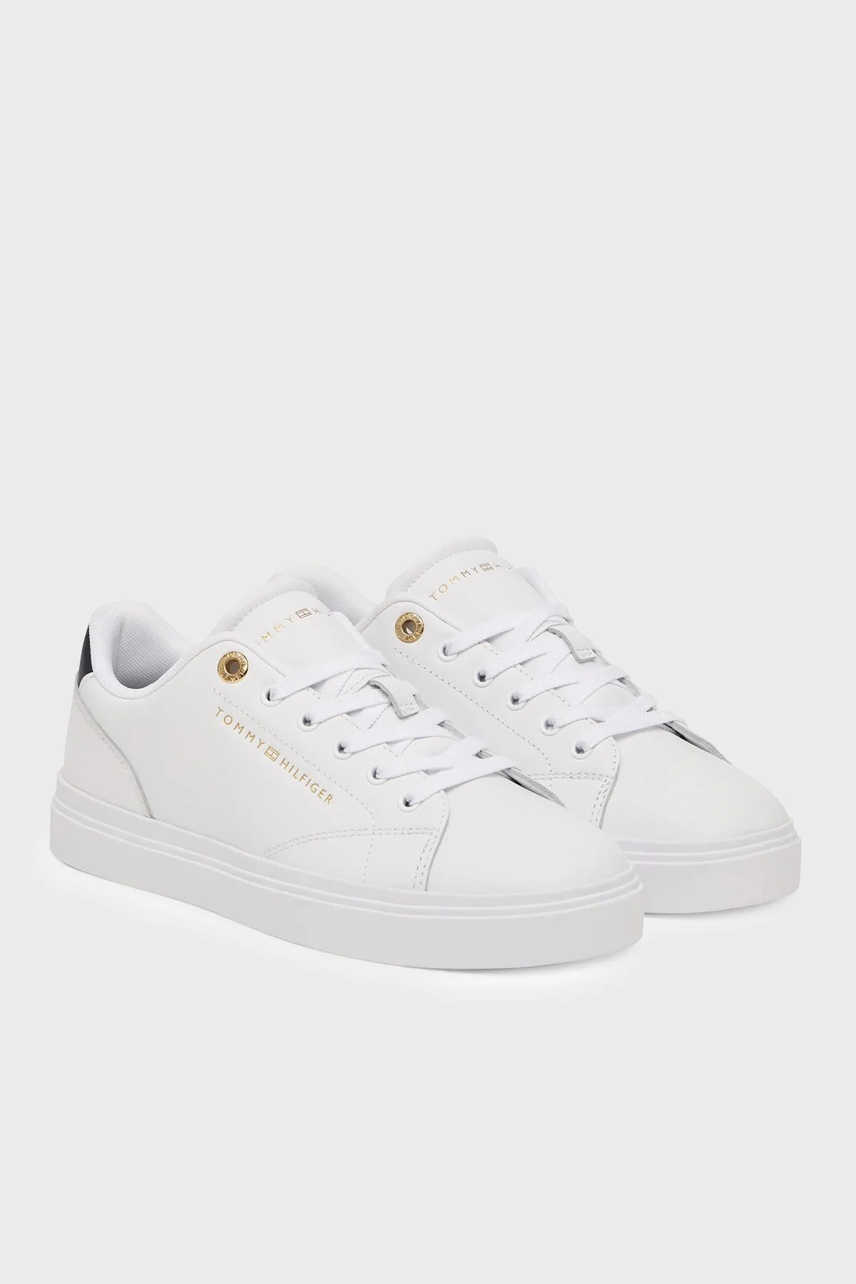 Tommy Hilfiger Deri Sneaker Kadın Ayakkabı FW0FW09105 0K6 Beyaz - 2