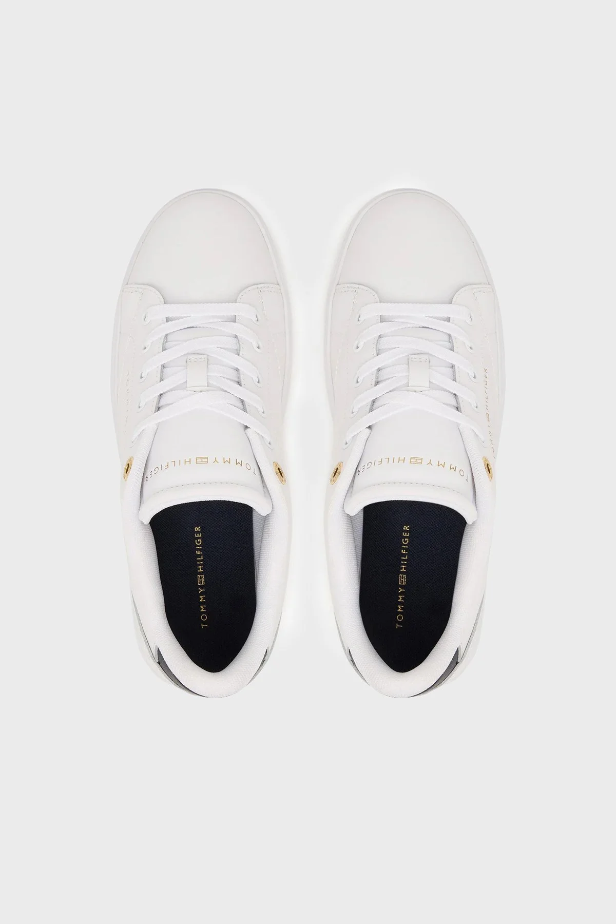Tommy Hilfiger Deri Sneaker Kadın Ayakkabı FW0FW09105 0K6 Beyaz - 3