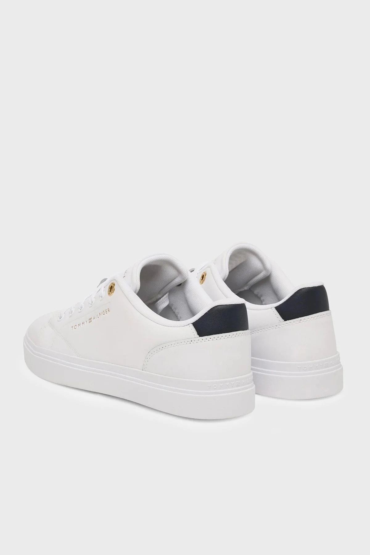 Tommy Hilfiger Deri Sneaker Kadın Ayakkabı FW0FW09105 0K6 Beyaz - 4