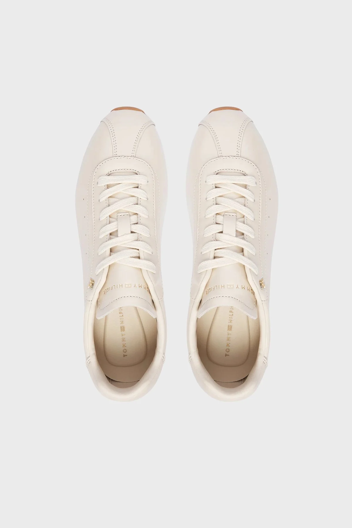 Tommy Hilfiger Deri Sneaker Kadın Ayakkabı FW0FW09495 AEO Bej - 4