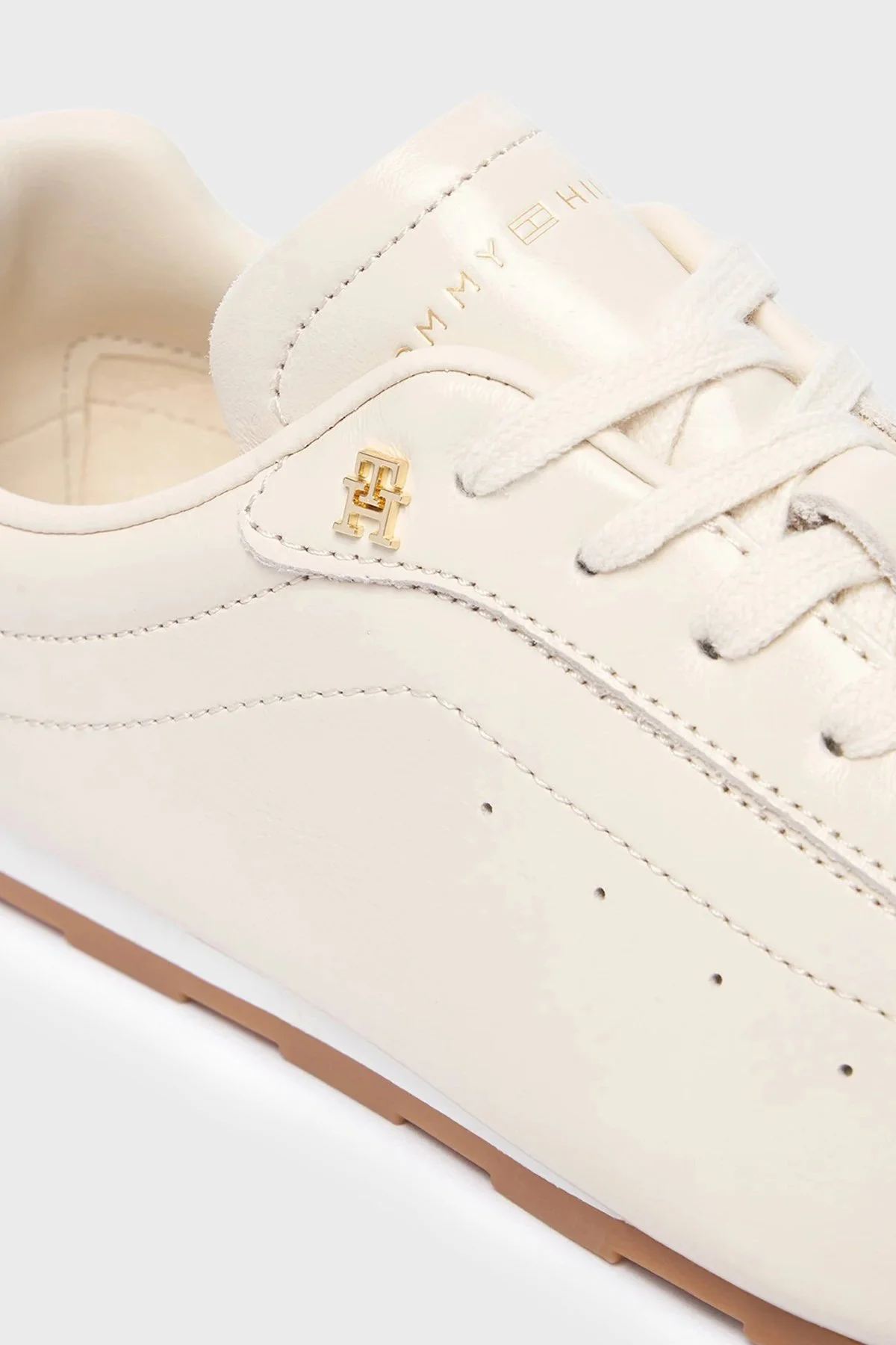 Tommy Hilfiger Deri Sneaker Kadın Ayakkabı FW0FW09495 AEO Bej - 5