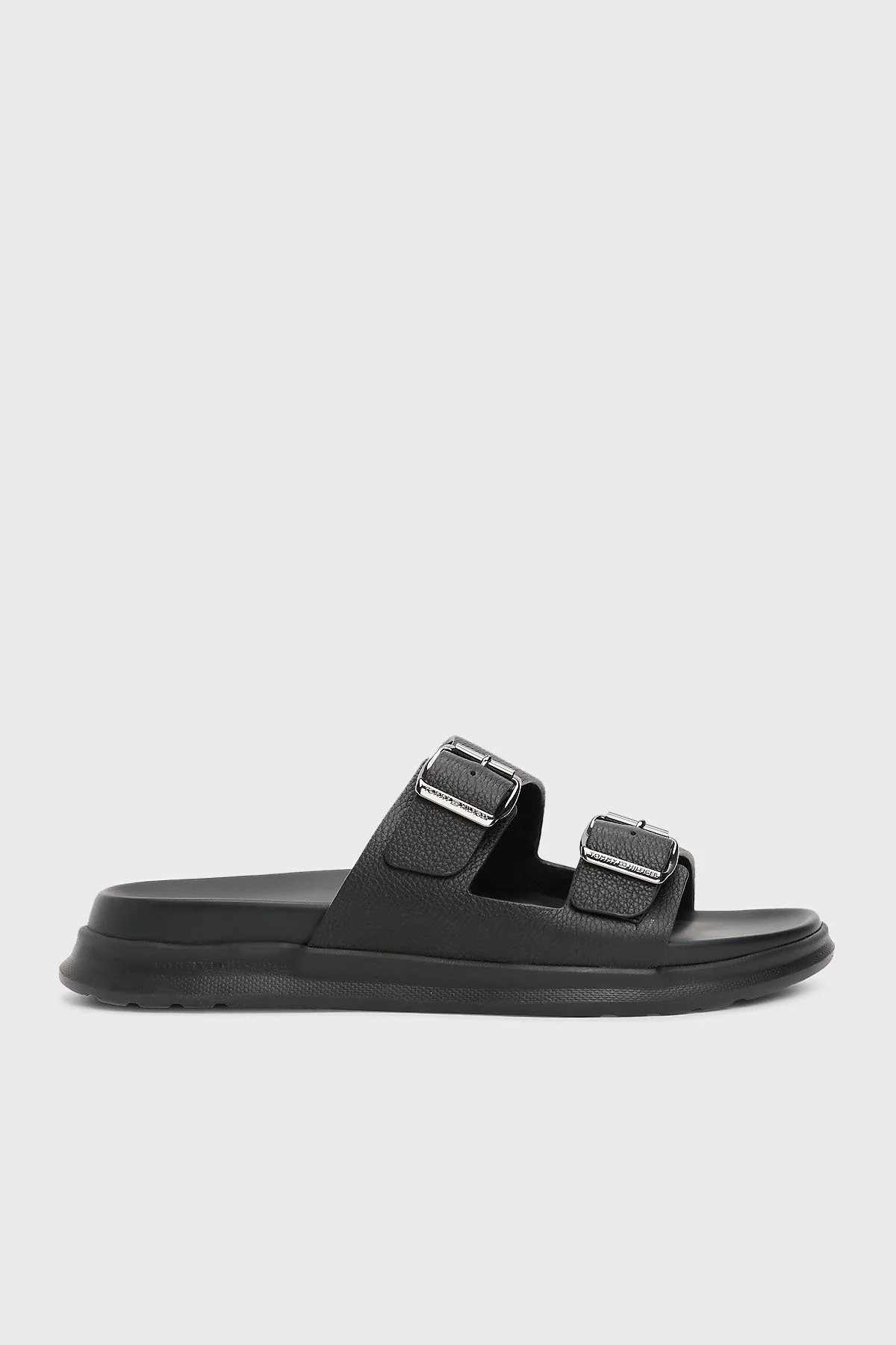 Tommy Hilfiger Deri Tokalı Erkek Sandalet FM0FM05414 BDS SİYAH - 1