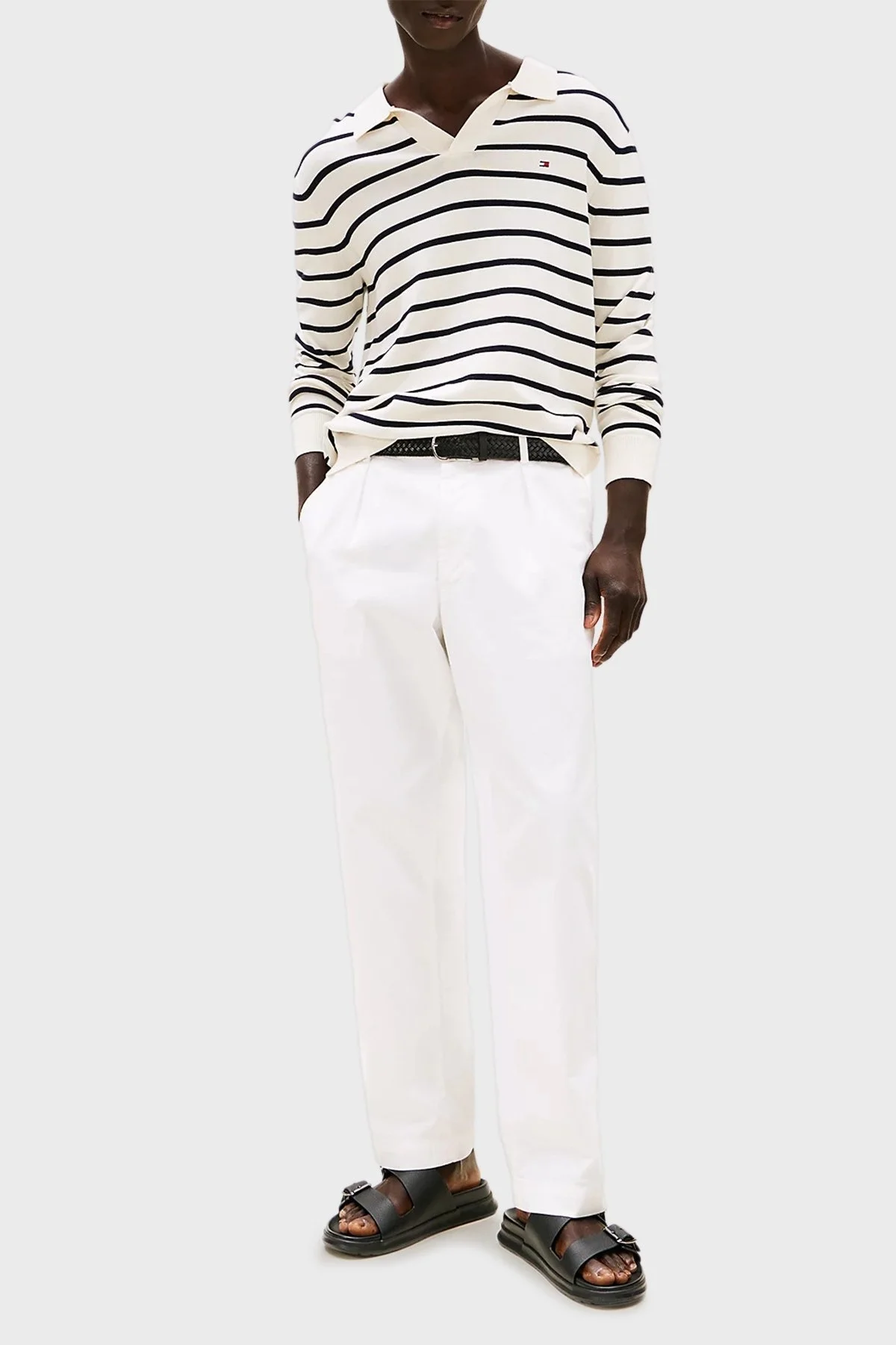 Tommy Hilfiger Deri Tokalı Erkek Sandalet FM0FM05414 BDS SİYAH - 2