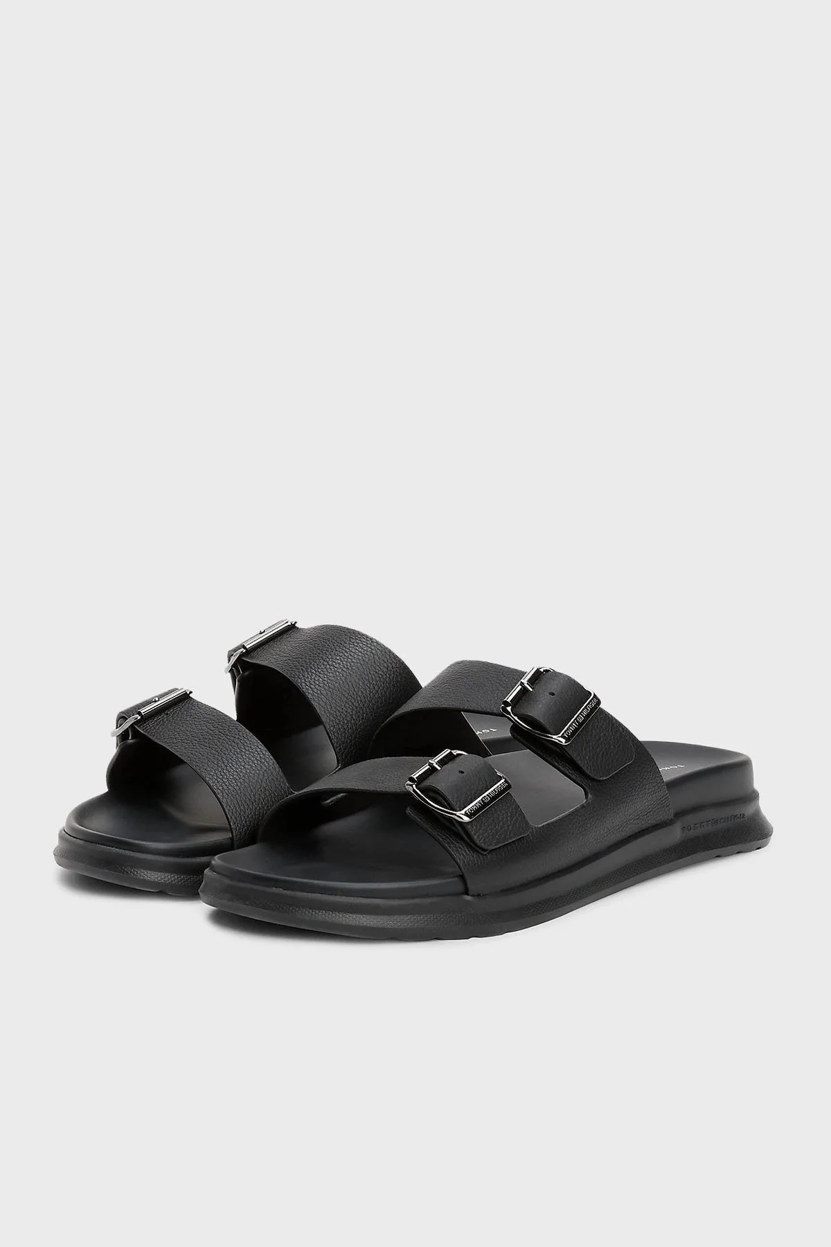 Tommy Hilfiger Deri Tokalı Erkek Sandalet FM0FM05414 BDS SİYAH - 3
