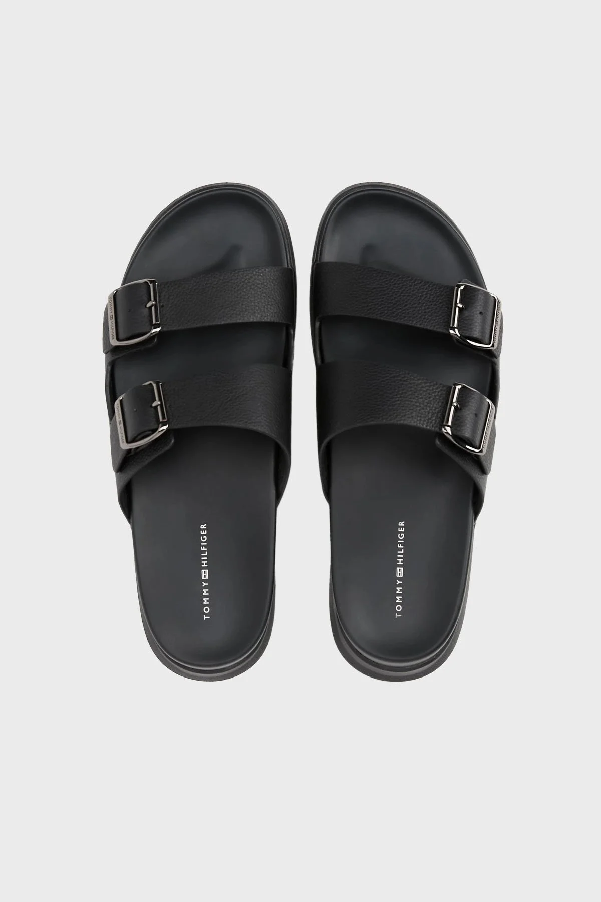 Tommy Hilfiger Deri Tokalı Erkek Sandalet FM0FM05414 BDS SİYAH - 4