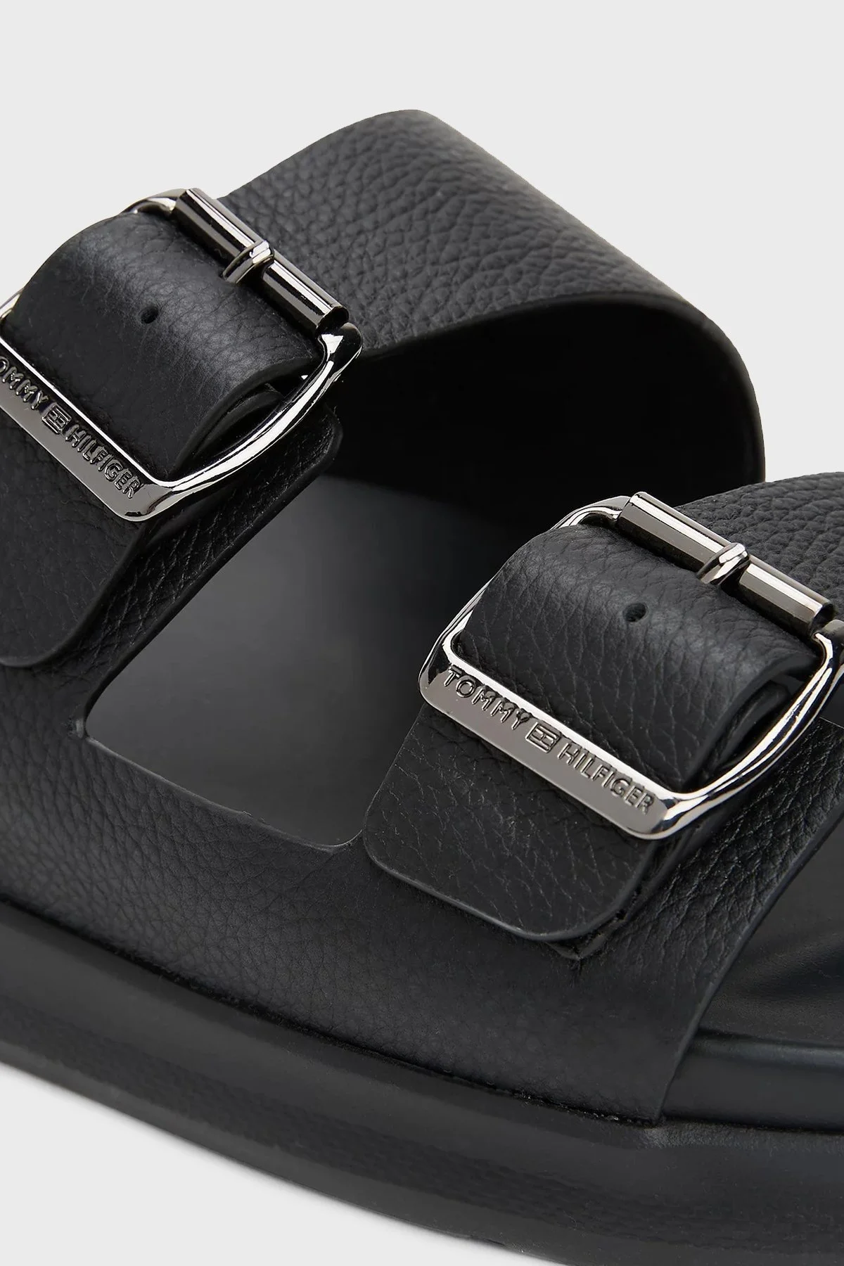 Tommy Hilfiger Deri Tokalı Erkek Sandalet FM0FM05414 BDS SİYAH - 6