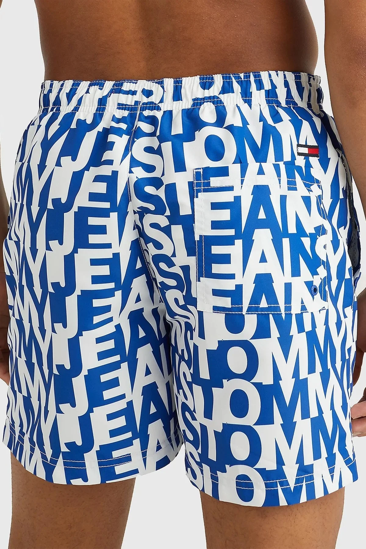 Tommy Hilfiger Desenli Slim Fit Cepli Erkek Mayo Short UM0UM02759 0ZP MAVİ - 3