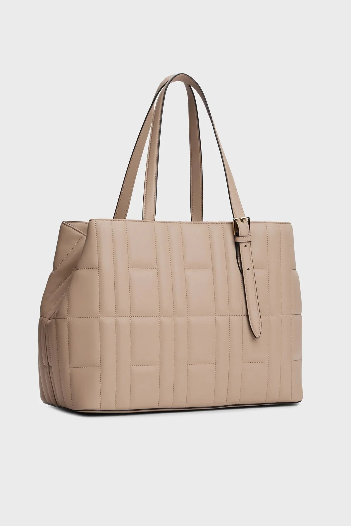 Tommy Hilfiger Dikiş Detaylı Çıkarılabilir Askılı Tote Bayan Çanta AW0AW17452 AFE BEJ - 3