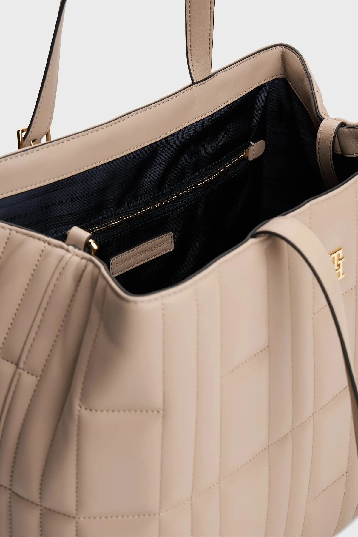 Tommy Hilfiger Dikiş Detaylı Çıkarılabilir Askılı Tote Bayan Çanta AW0AW17452 AFE BEJ - 5