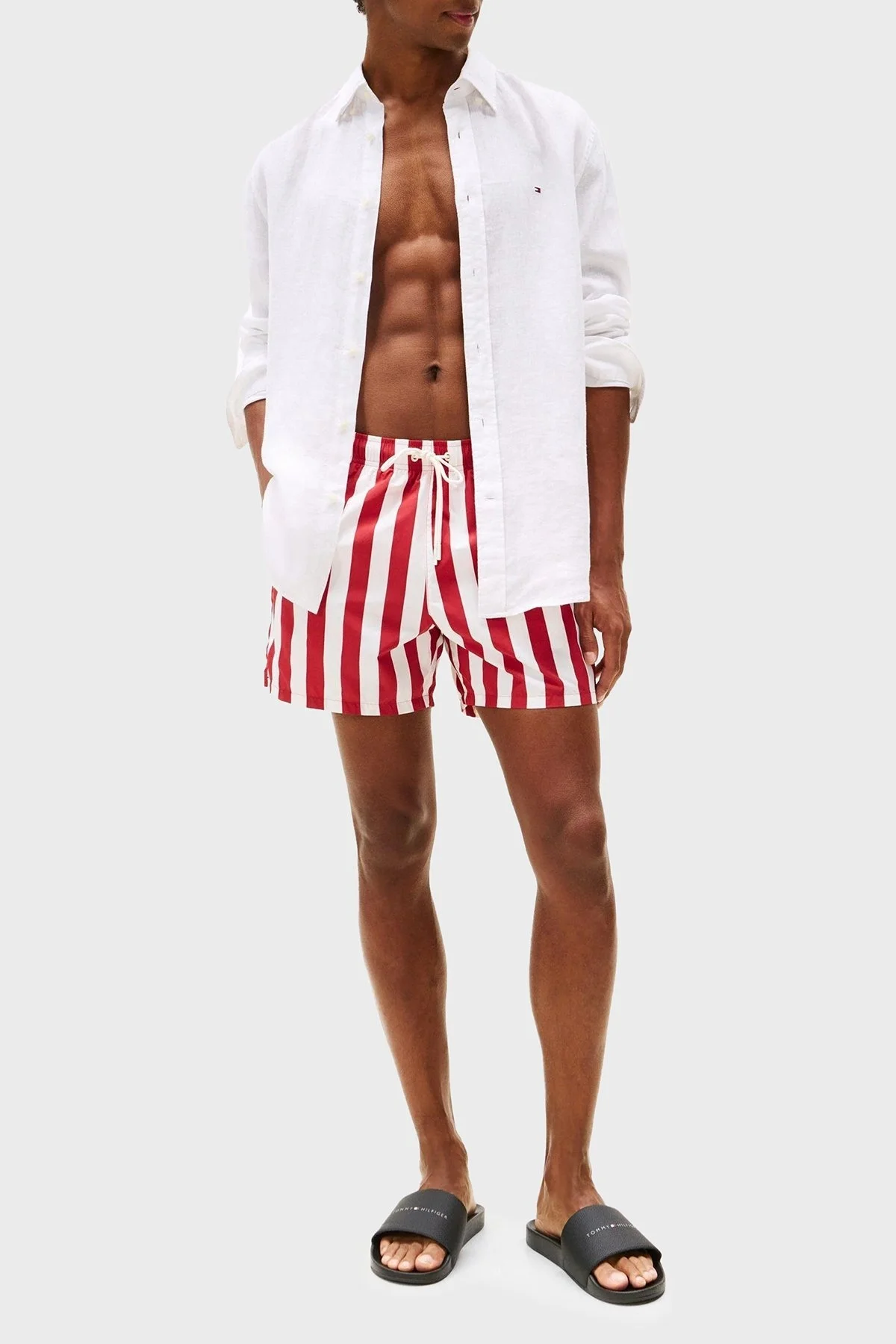 Tommy Hilfiger Dokulu Logolu Erkek Terlik FM0FM05432 BDS SİYAH - 7