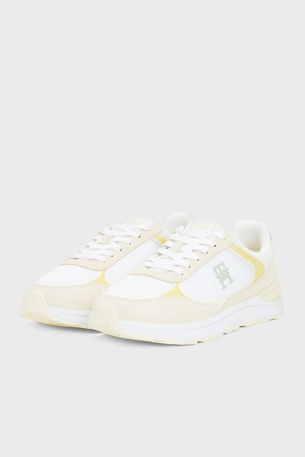 Tommy Hilfiger Dokulu Logolu Sneaker Kadın Ayakkabı FW0FW08324 ACJ BEJ - 4
