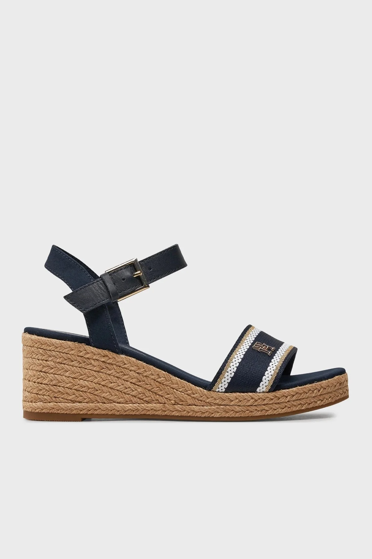 Tommy Hilfiger Dolgu Topuklu Espadril Bayan Sandalet FW0FW08044 DW6 LACİVERT - 1