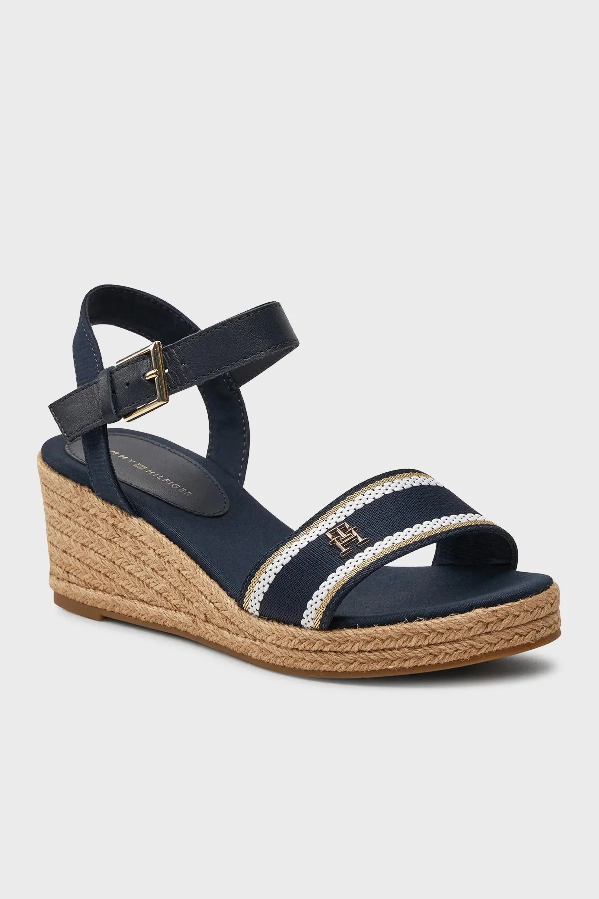 Tommy Hilfiger Dolgu Topuklu Espadril Bayan Sandalet FW0FW08044 DW6 LACİVERT - 6