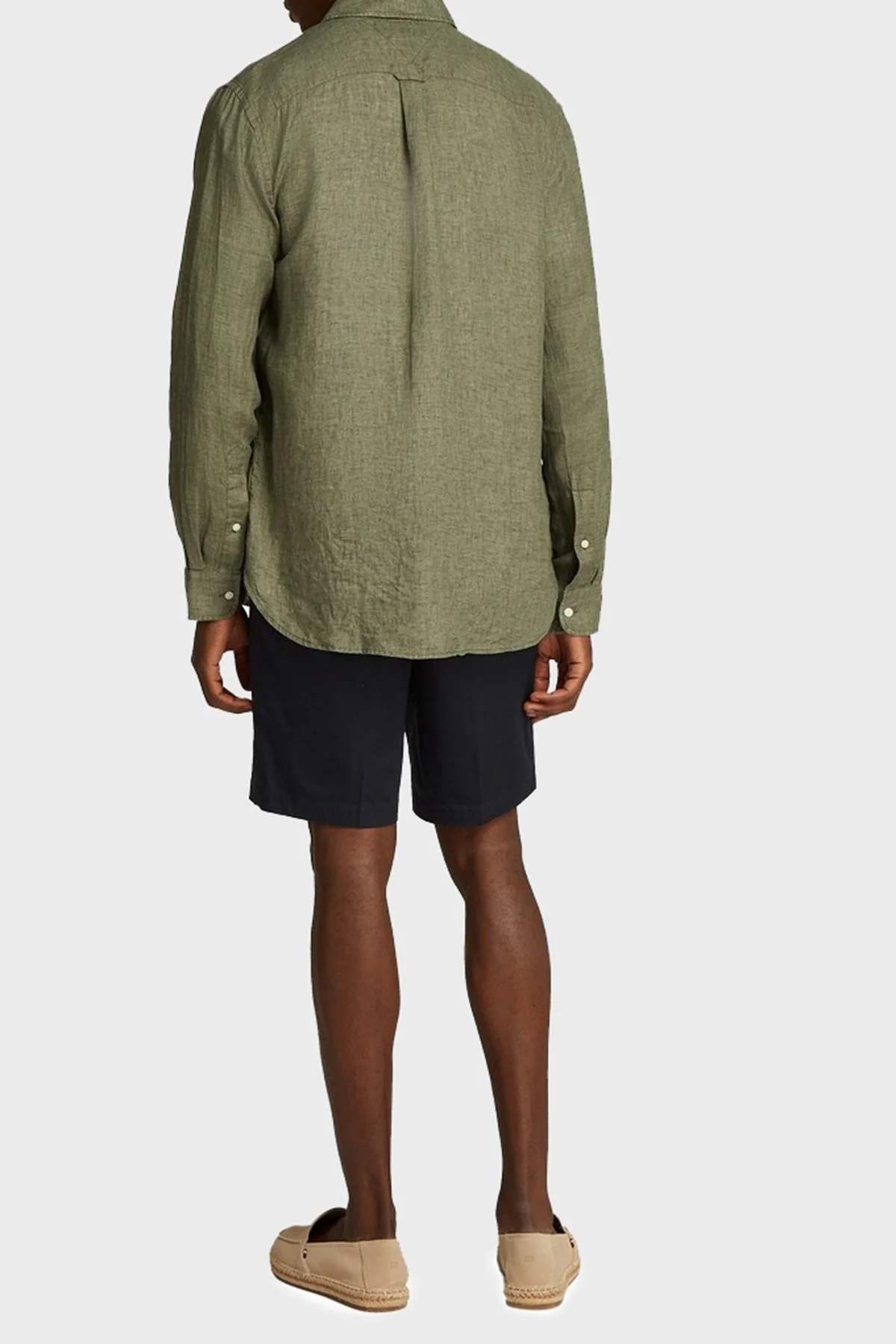 Tommy Hilfiger Düğmeli Yaka % 100 Keten Regular Fit Erkek Gömlek MW0MW34602 PLI YEŞİL - 9