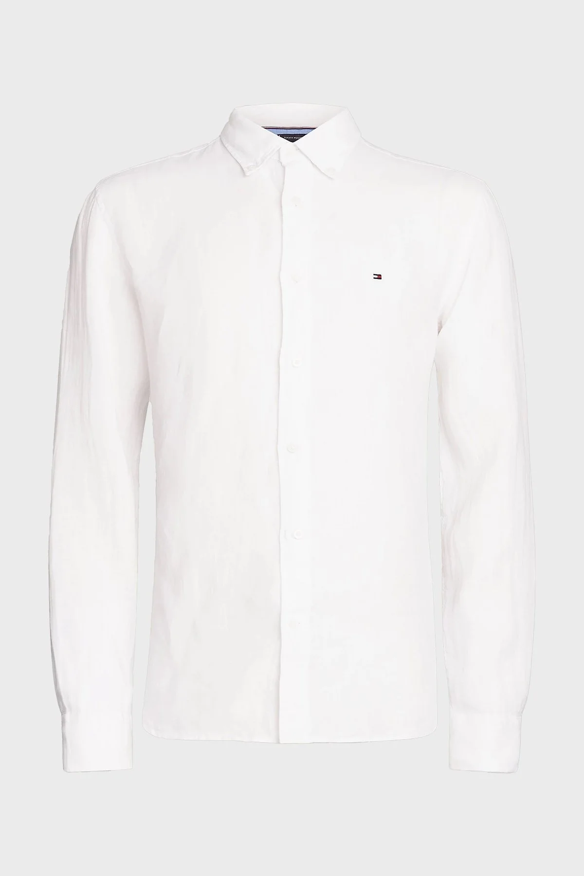 Tommy Hilfiger Düğmeli Yaka % 100 Keten Regular Fit Erkek Gömlek MW0MW34602 YCF BEYAZ - 10