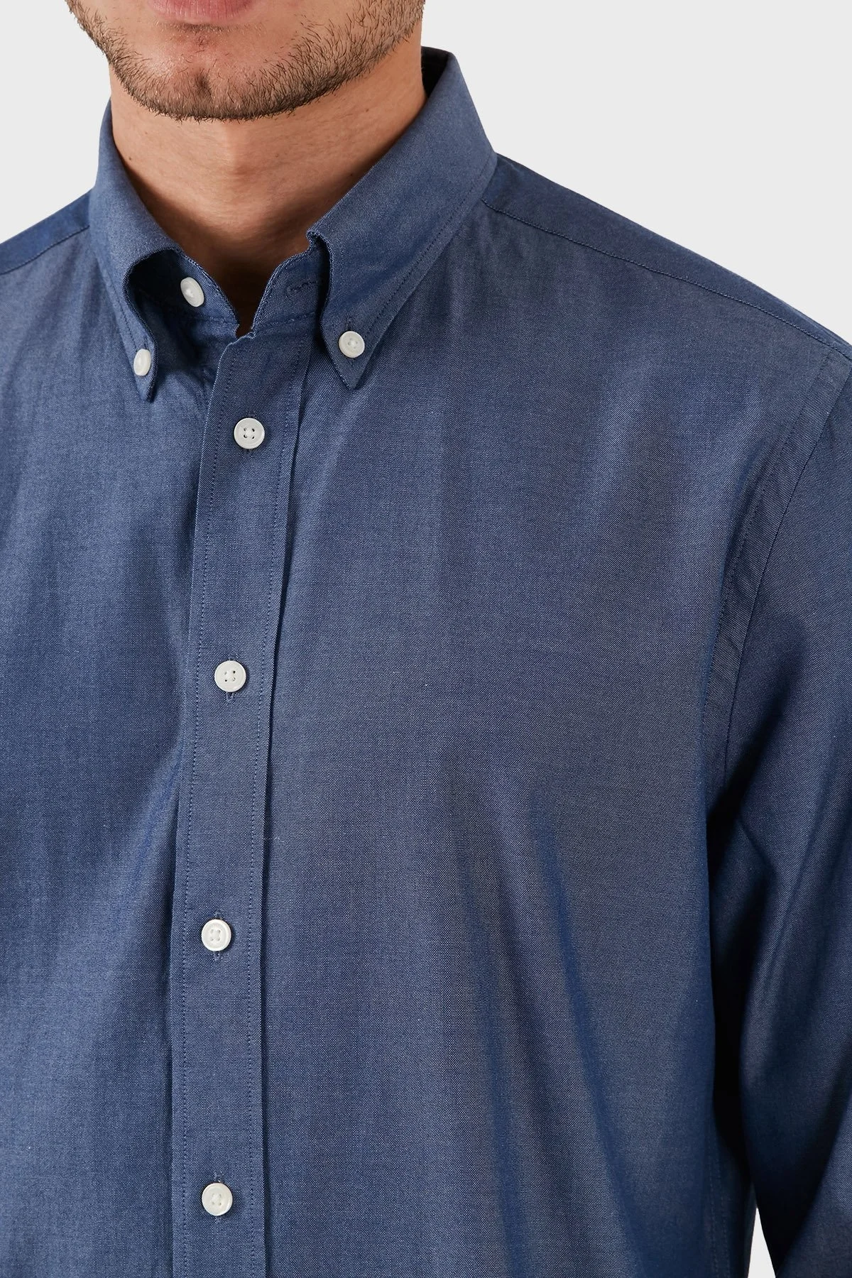 Tommy Hilfiger Düğmeli Yaka % 100 Pamuk Regular Fit Erkek Gömlek MW0MW33326 DXF LACİVERT - 11