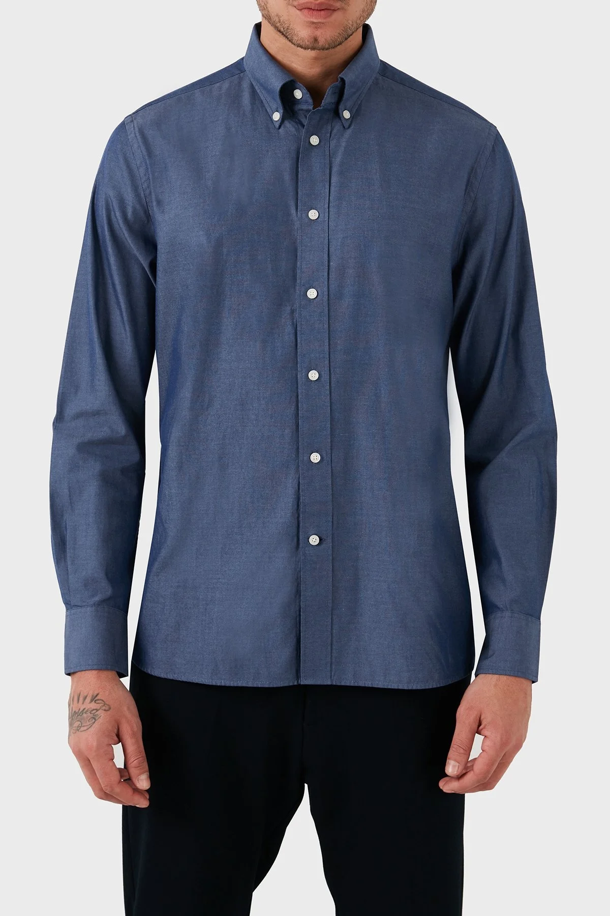 Tommy Hilfiger Düğmeli Yaka % 100 Pamuk Regular Fit Erkek Gömlek MW0MW33326 DXF LACİVERT - 12