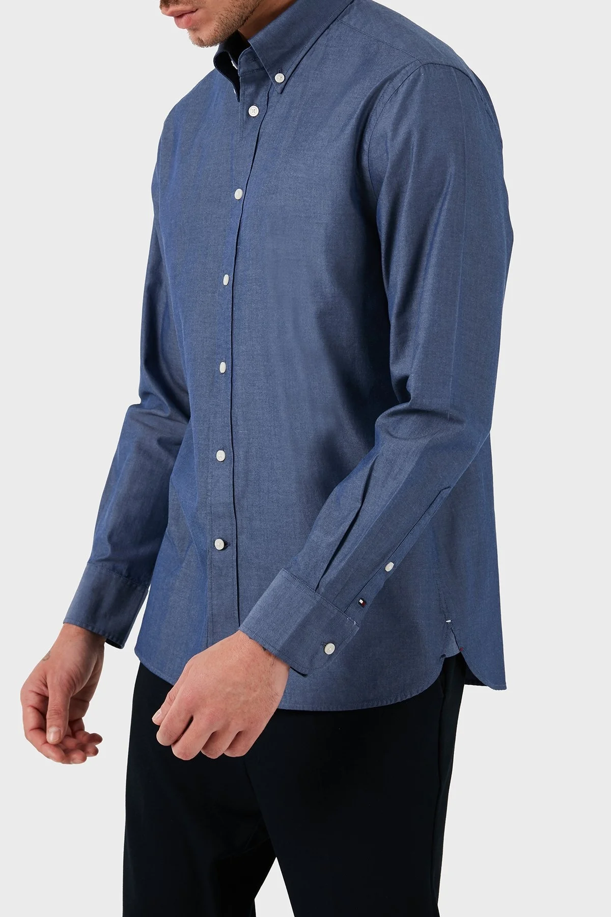 Tommy Hilfiger Düğmeli Yaka % 100 Pamuk Regular Fit Erkek Gömlek MW0MW33326 DXF LACİVERT - 13