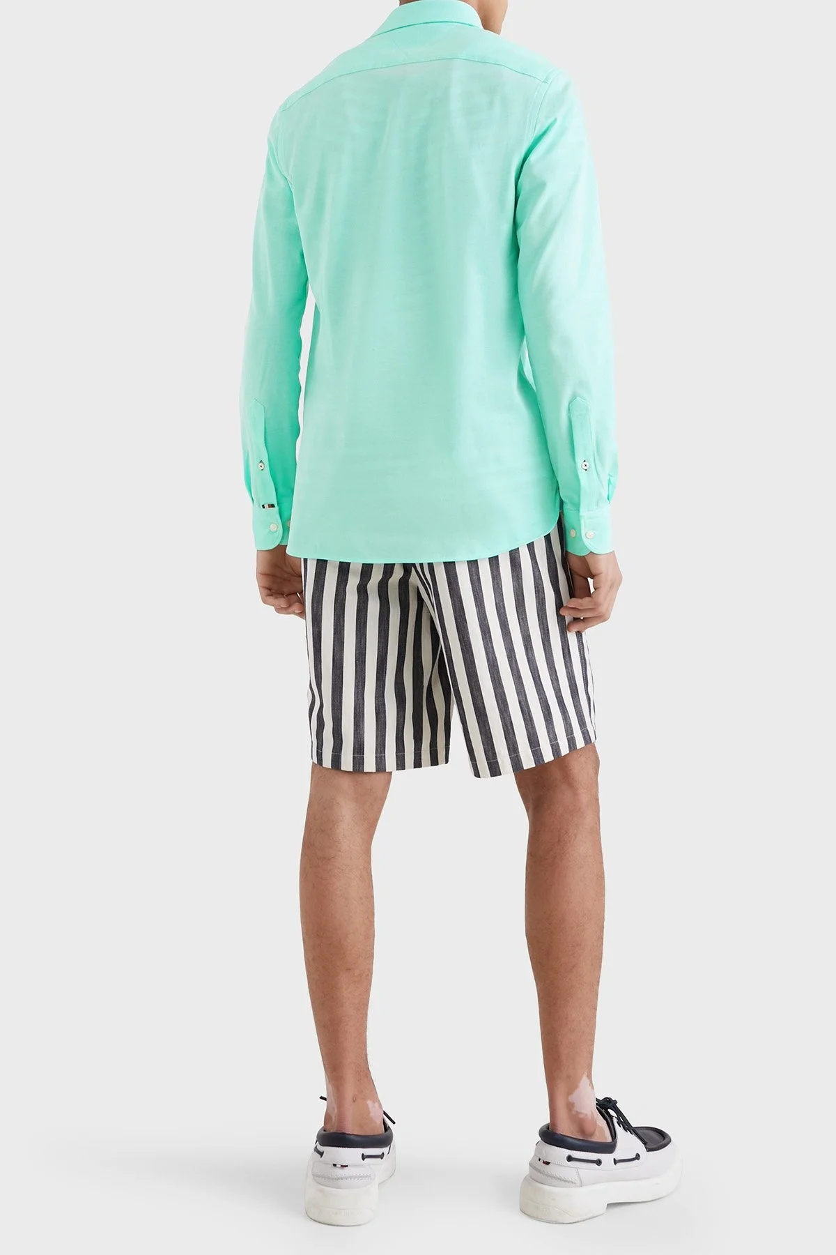 Tommy Hilfiger Düğmeli Yaka Organik Pamuklu Uzun Kollu Slim Fit Erkek Gömlek MW0MW30675 L47 MİNT - 2