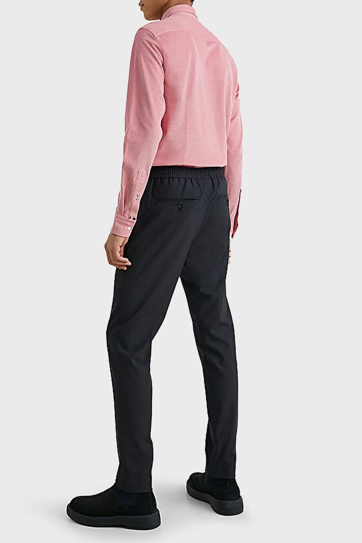 Tommy Hilfiger Düğmeli Yaka Organik Pamuklu Uzun Kollu Slim Fit Erkek Gömlek MW0MW30675 XIX KIRMIZI - 4