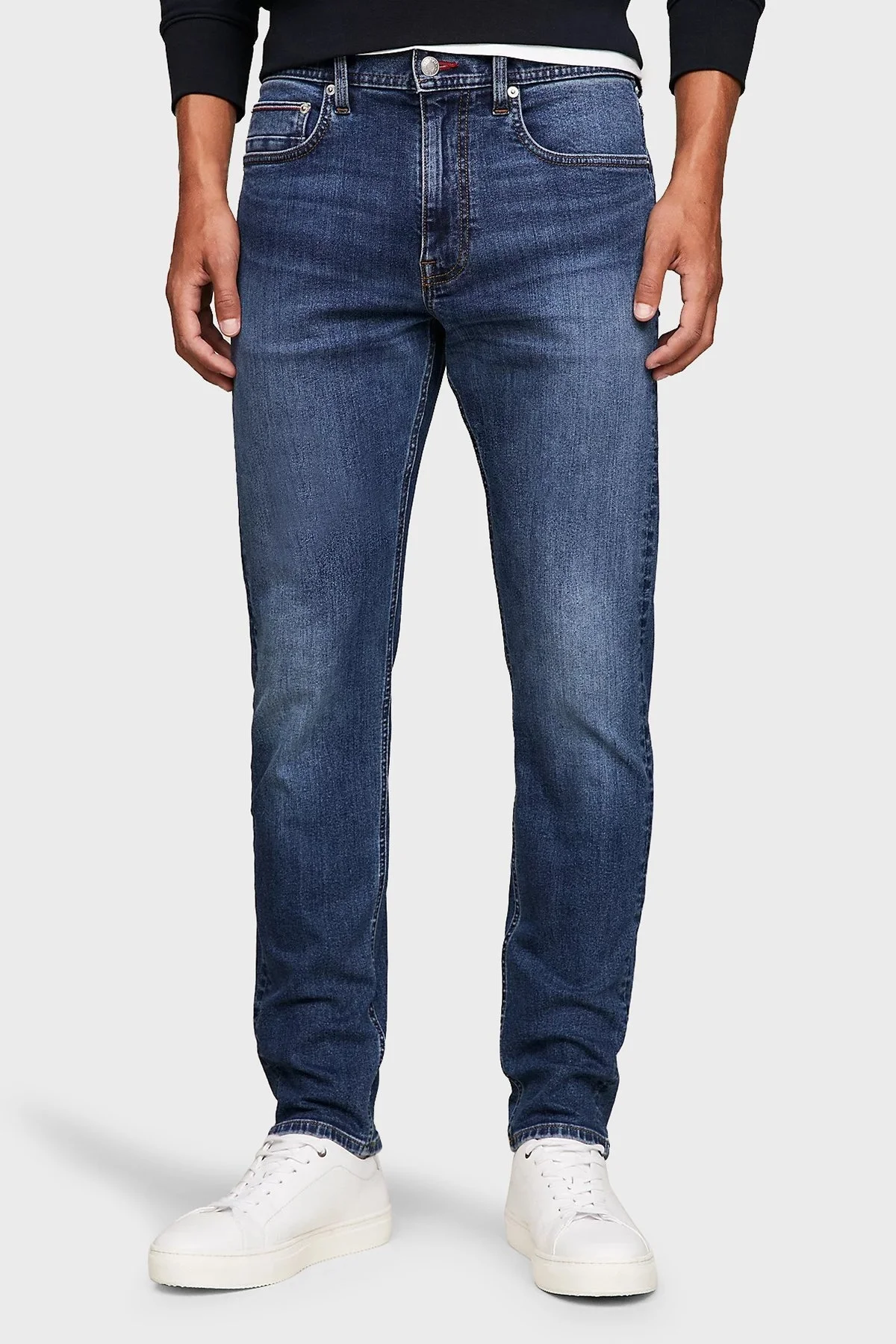 Tommy Hilfiger Düşük Bel Slim Fit Jeans Erkek Kot Pantolon MW0MW35159 1BK MAVİ - 2