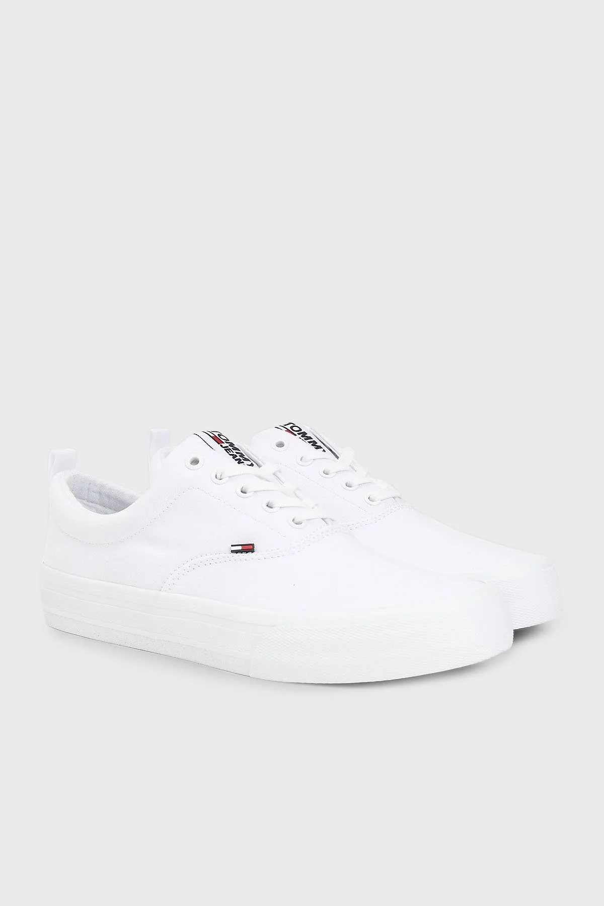 Tommy Hilfiger Düşük Bilekli Pamuklu Spor Bayan Ayakkabı EN0EN00986 100 BEYAZ - 5