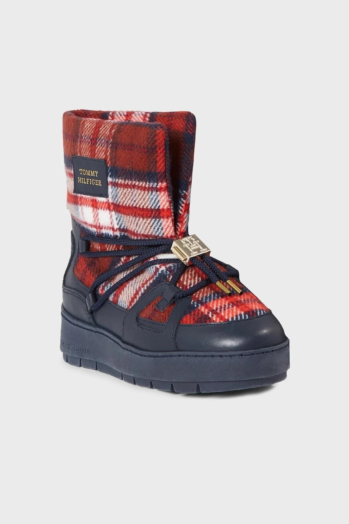 Tommy Hilfiger Ekoseli Bayan Kar Botu FW0FW07612 DW6 LACİVERT - 3