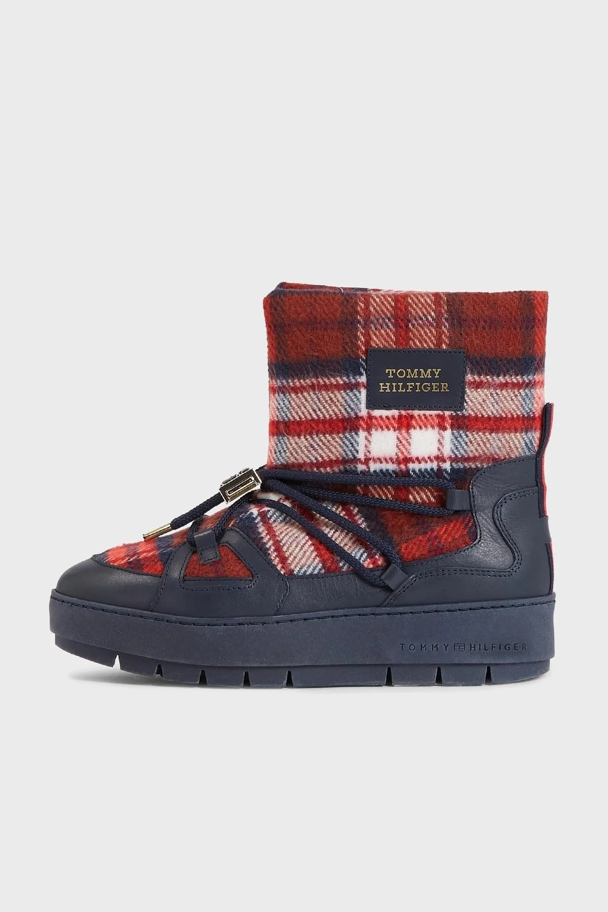 Tommy Hilfiger Ekoseli Bayan Kar Botu FW0FW07612 DW6 LACİVERT - 5