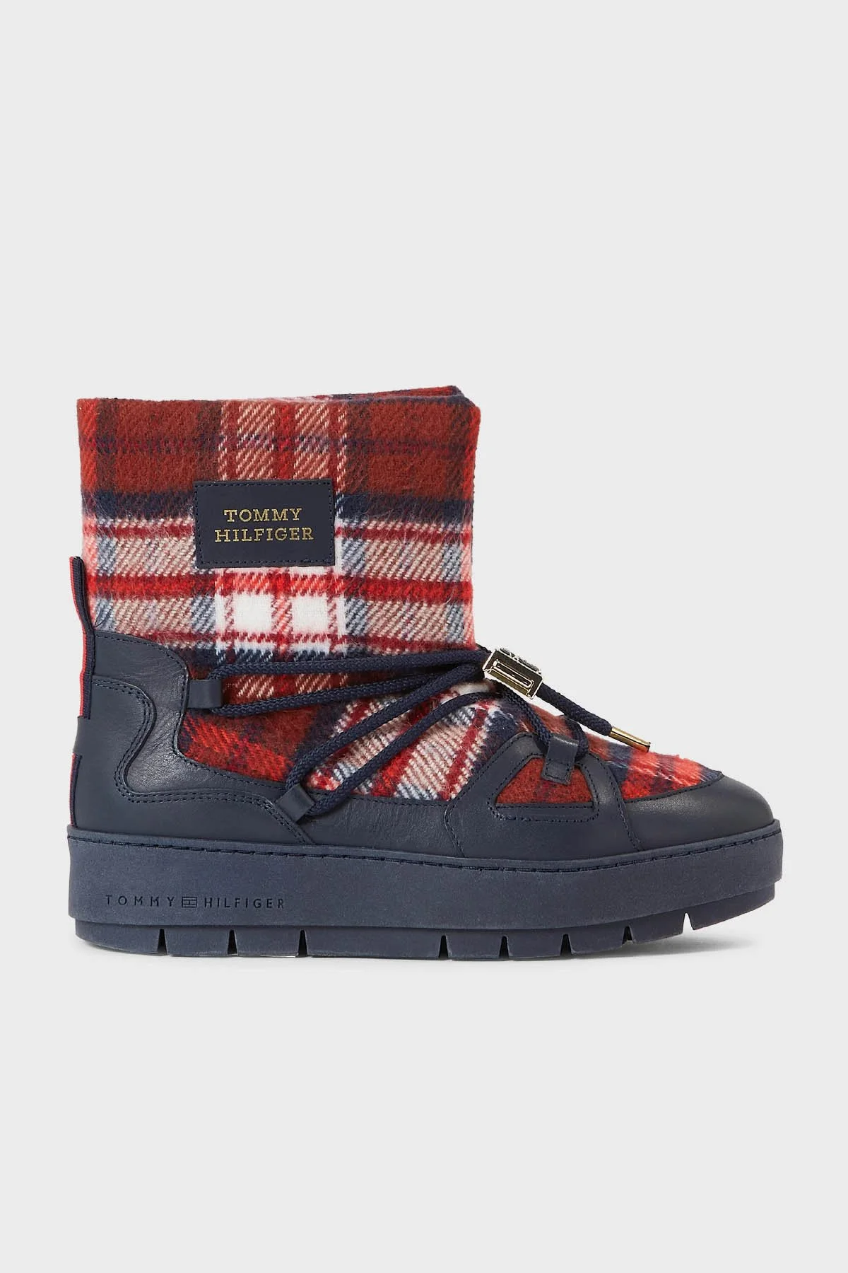 Tommy Hilfiger Ekoseli Bayan Kar Botu FW0FW07612 DW6 LACİVERT - 1