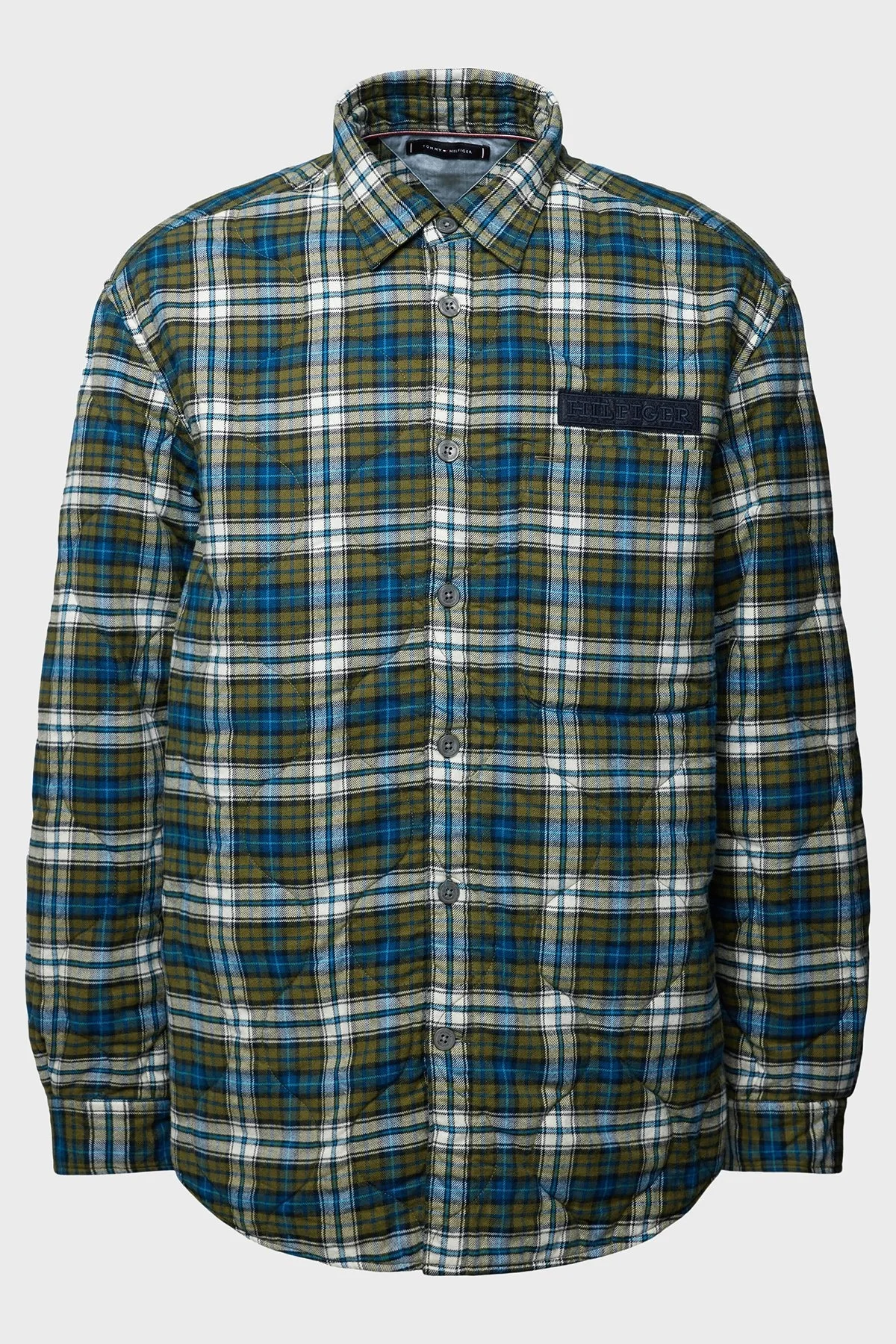 Tommy Hilfiger Ekoseli Pamuklu Loose Fit Erkek Gömlek Ceket MW0MW32859 0N1 YEŞİL - 5