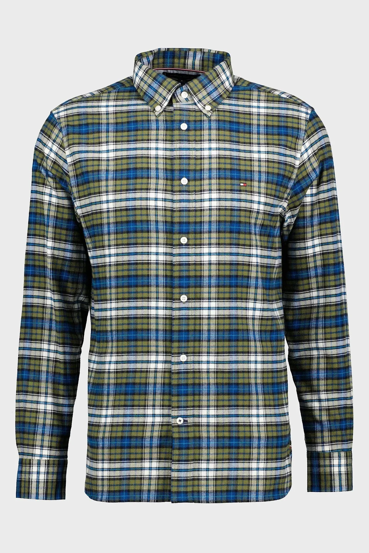 Tommy Hilfiger Ekoseli Pamuklu Regular Fit Erkek Gömlek MW0MW32890 0N1 YEŞİL - 1