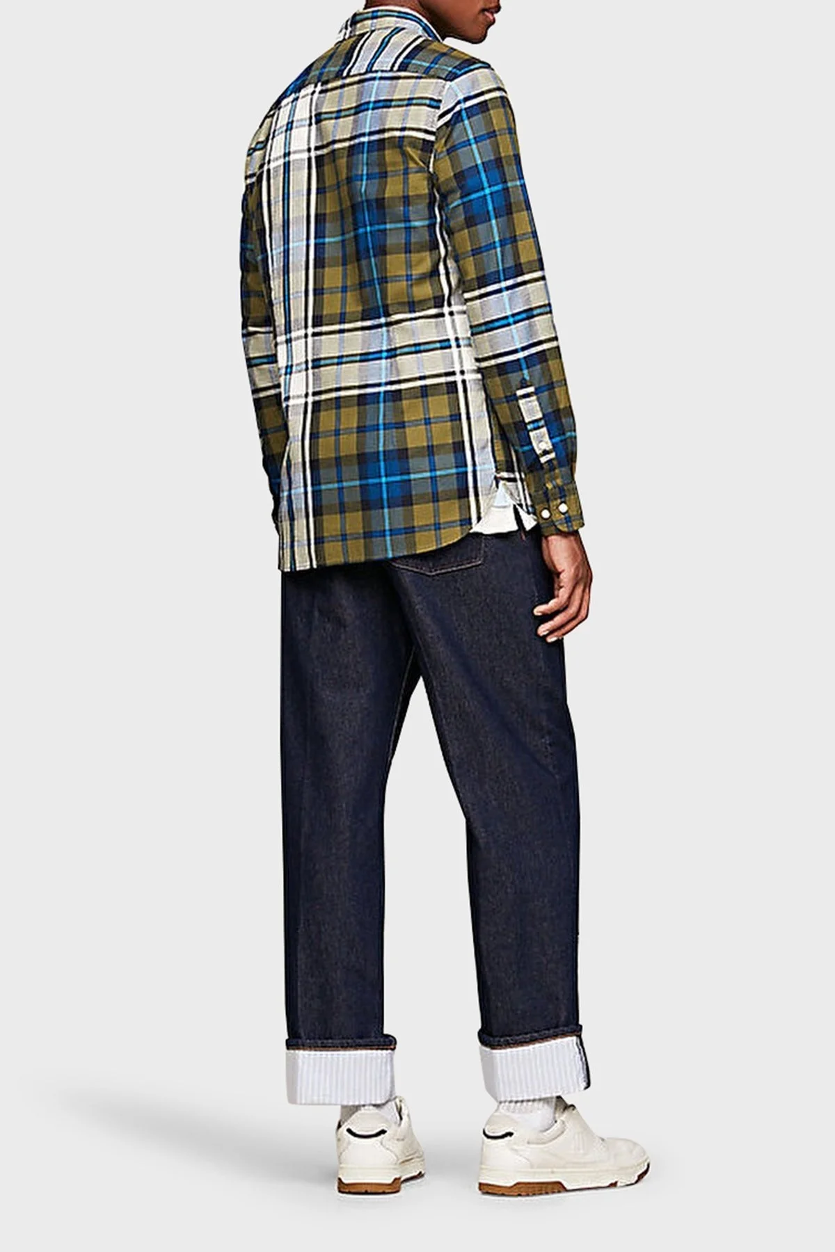 Tommy Hilfiger Ekoseli Pamuklu Regular Fit Erkek Gömlek MW0MW32893 0N1 YEŞİL-BEYAZ - 4