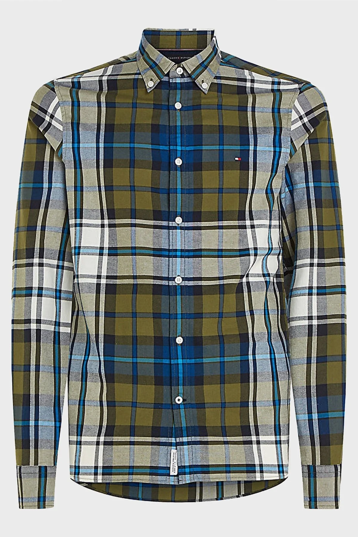 Tommy Hilfiger Ekoseli Pamuklu Regular Fit Erkek Gömlek MW0MW32893 0N1 YEŞİL-BEYAZ - 5