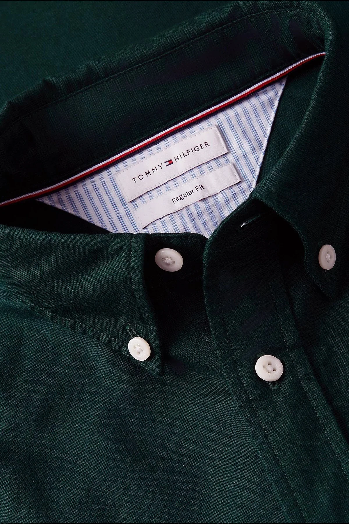 Tommy Hilfiger Erkek Gömlek MW0MW35774 MBP Koyu yeşil - 6