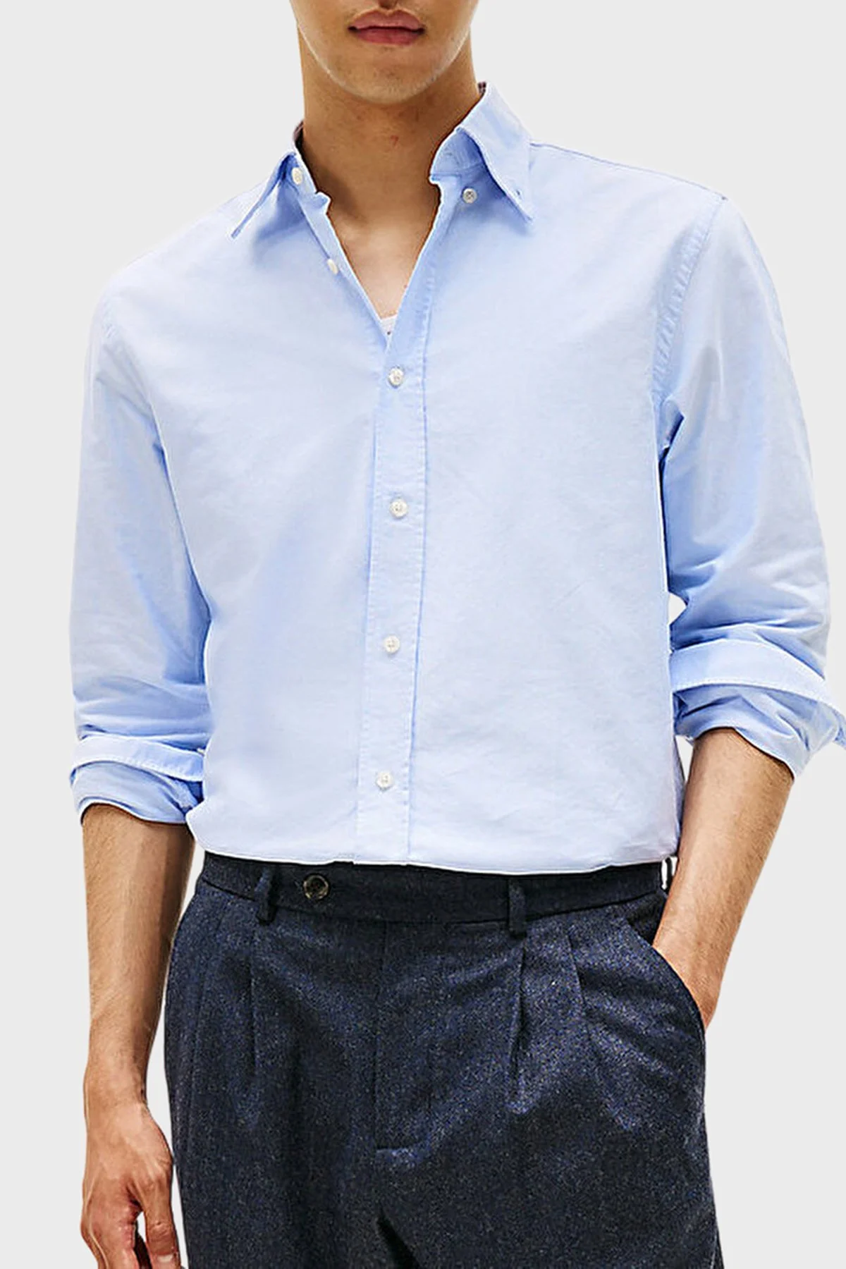 Tommy Hilfiger Erkek Gömlek MW0MW39754 C3Q Açık mavi - 1