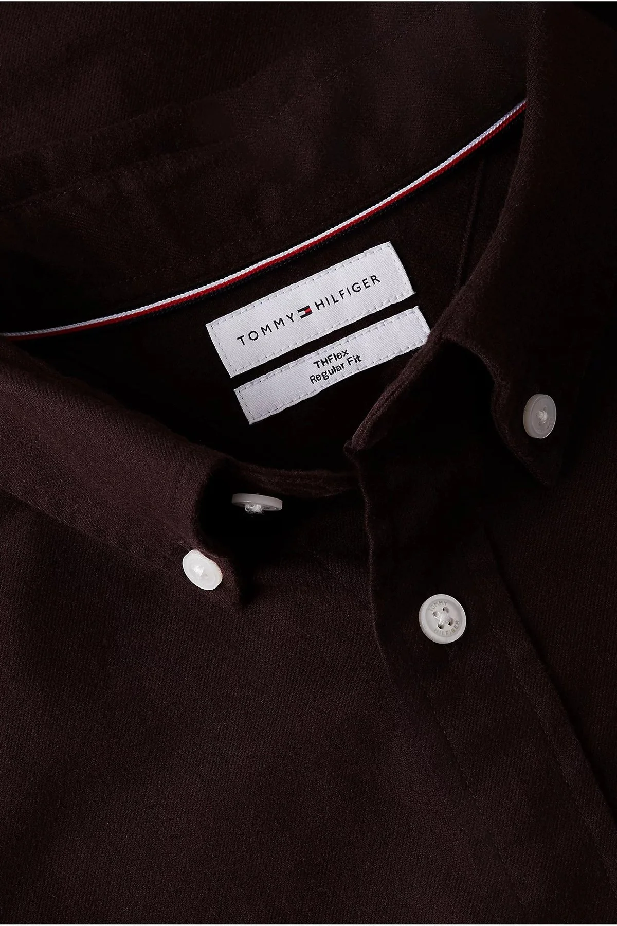 Tommy Hilfiger Erkek Gömlek MW0MW40469 HJT Koyu kahve - 6